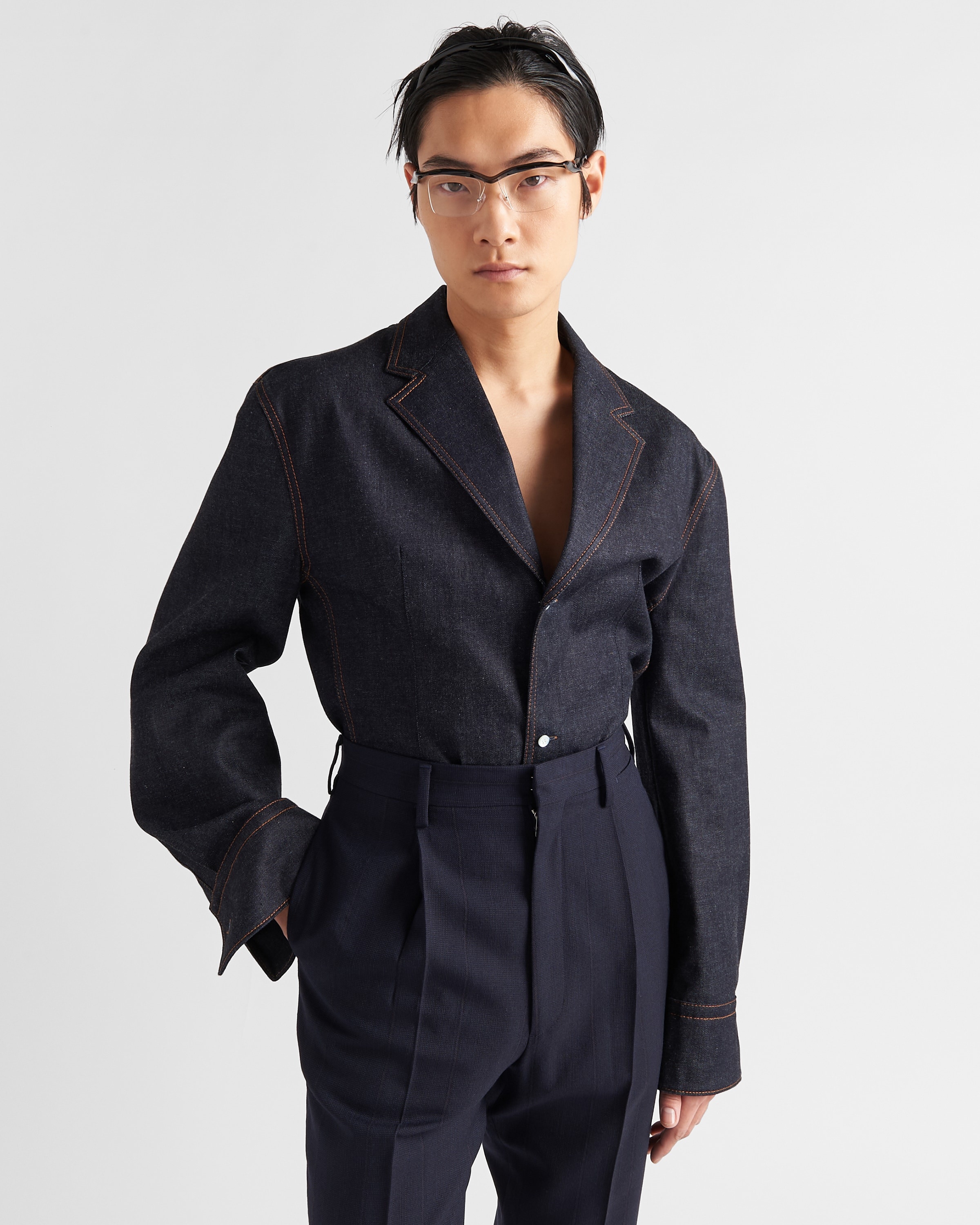 Single-breasted denim jacket - 4