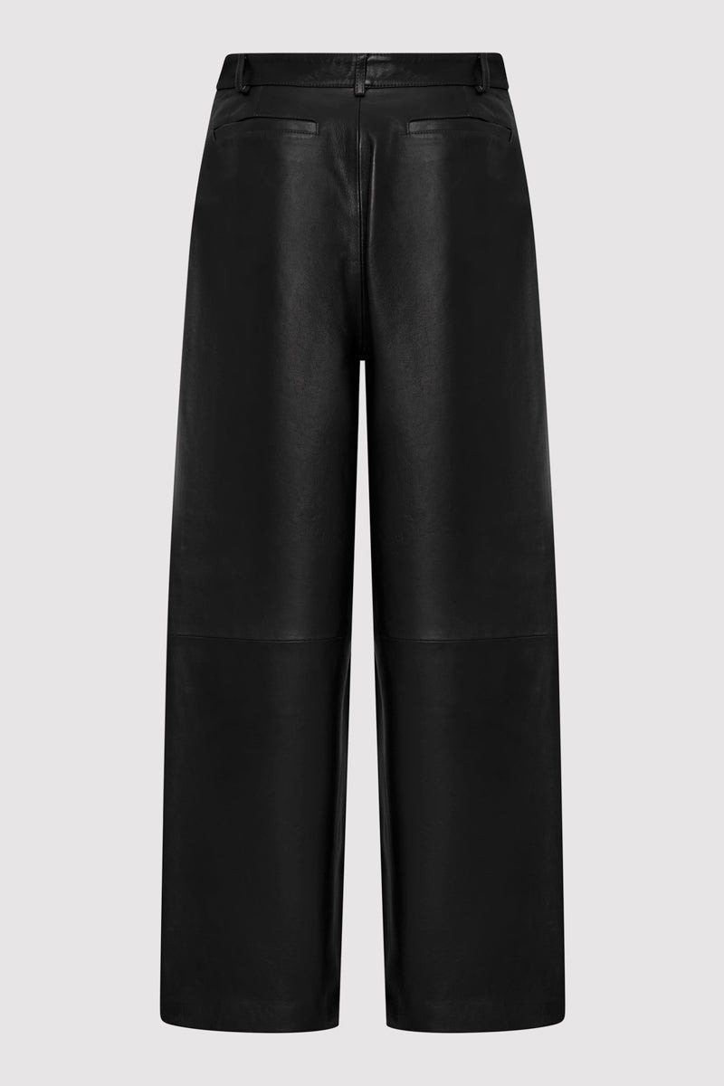 Leather Balloon Pants - Black - 14