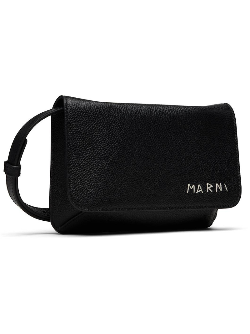 Marni Black 'Marni Mending' Embroidery Shoulder Bag outlook