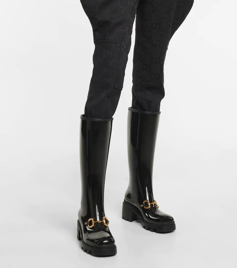 Horsebit rubber knee-high boots 4