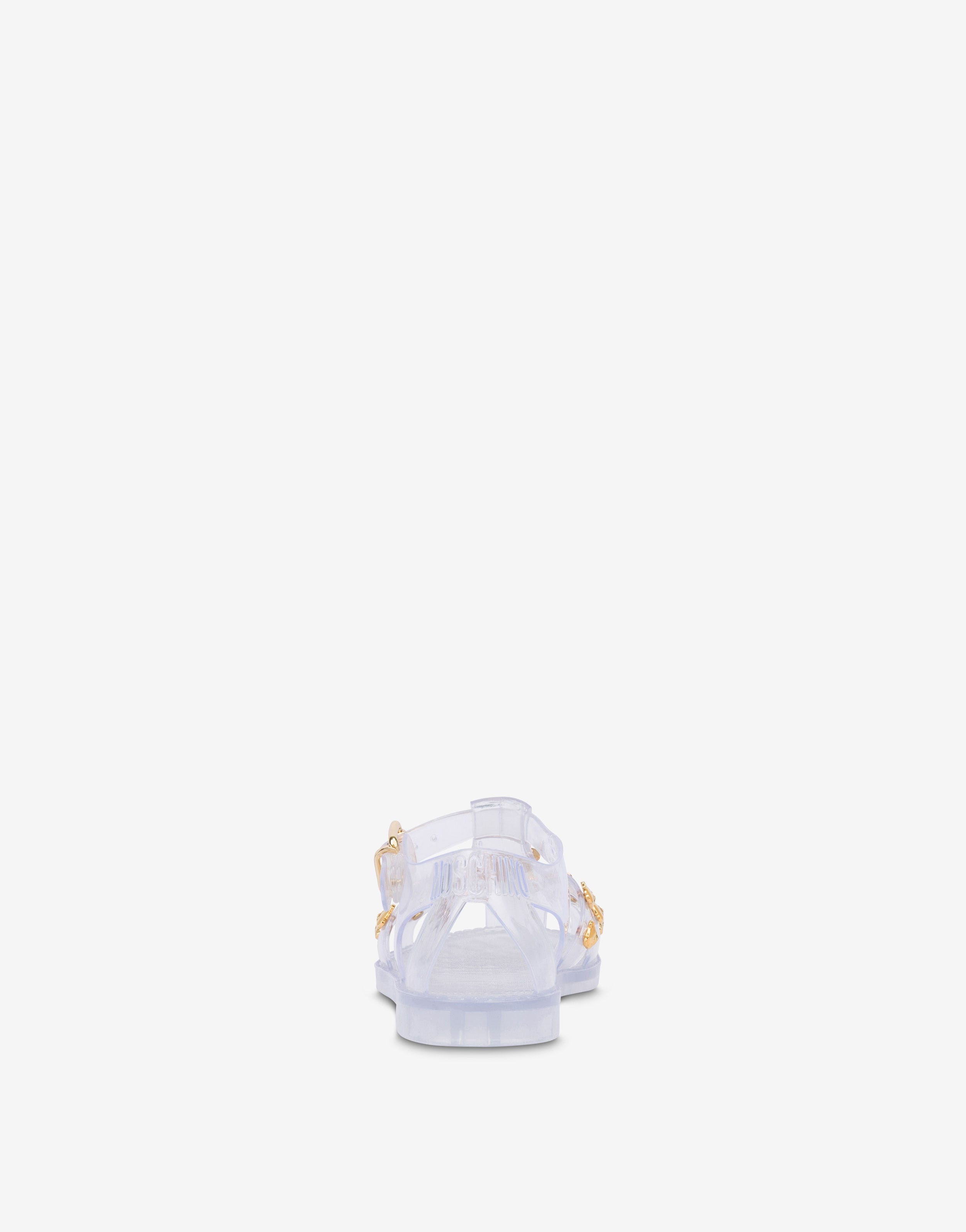 TEDDY STUDS TRANSPARENT JELLY SANDALS - 3