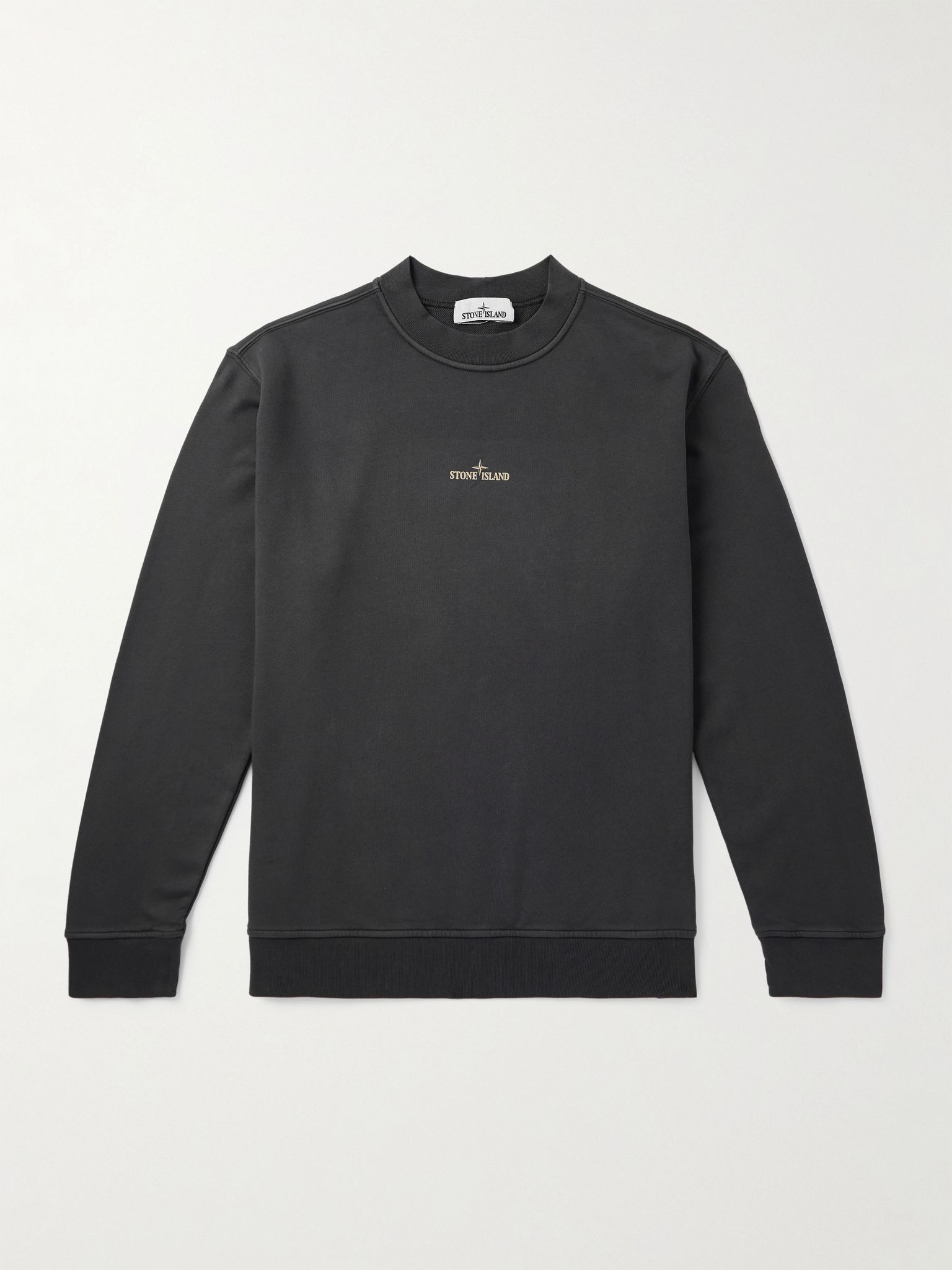 Logo-Print Cotton-Jersey Sweatshirt Gray - 1