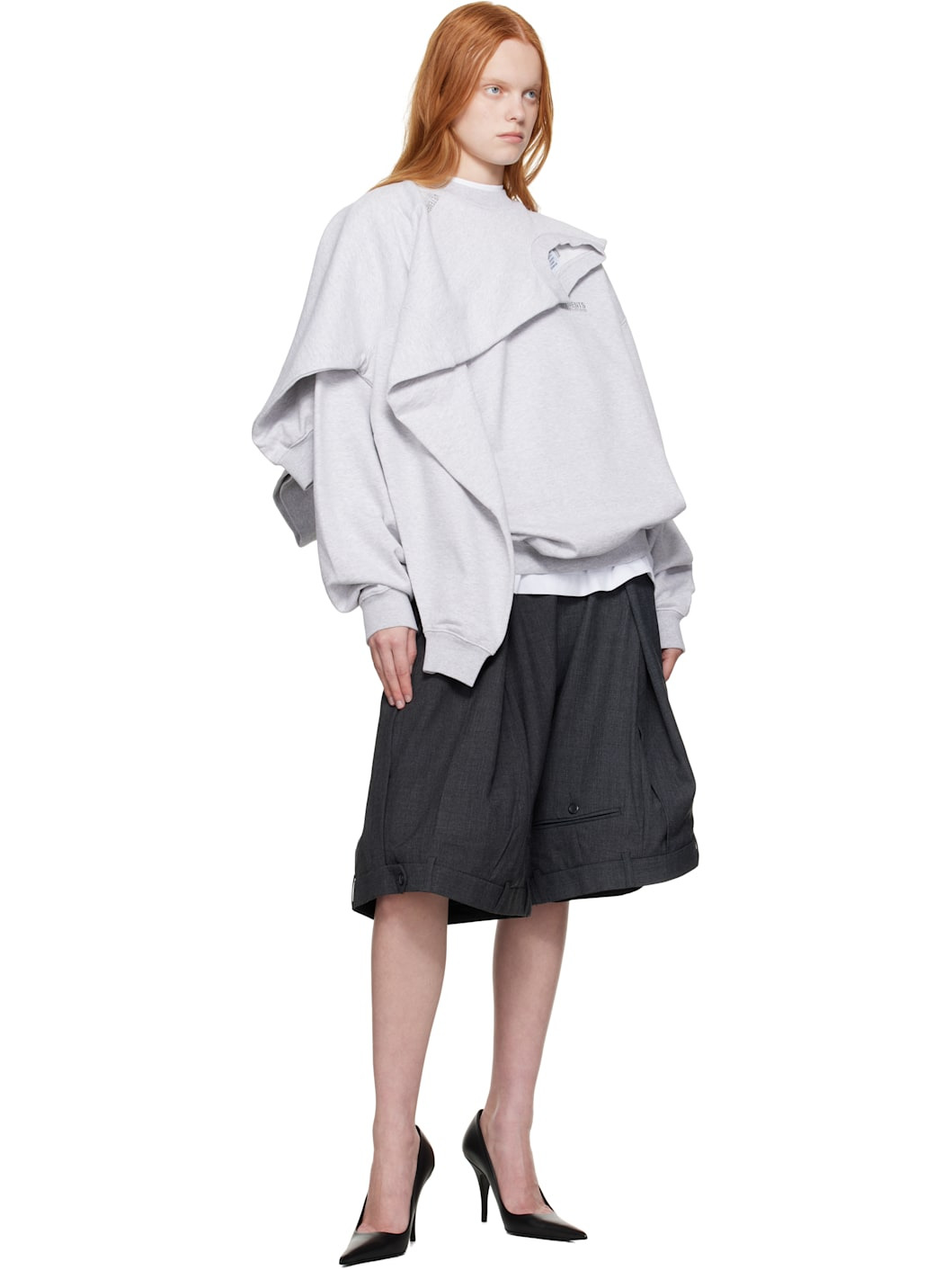 Gray Double Layered Sweatshirt - 4