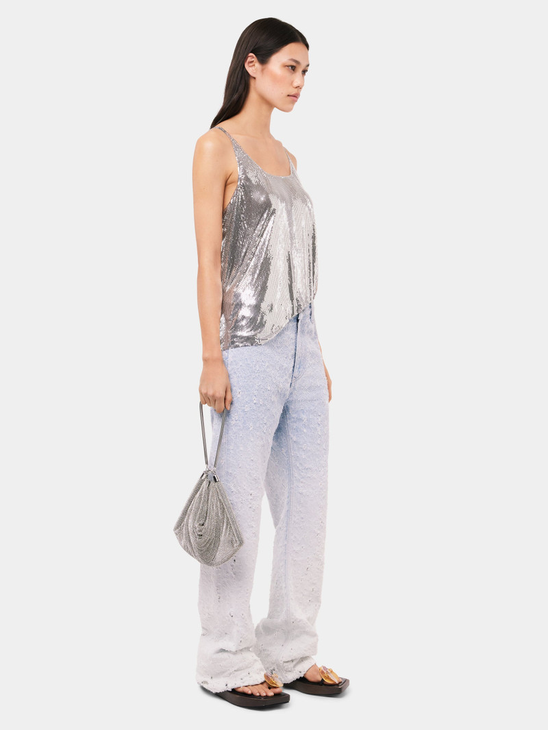 rabanne SILVER CHAINMAIL POCKET BAG WITH CRYSTAL DETAILS outlook