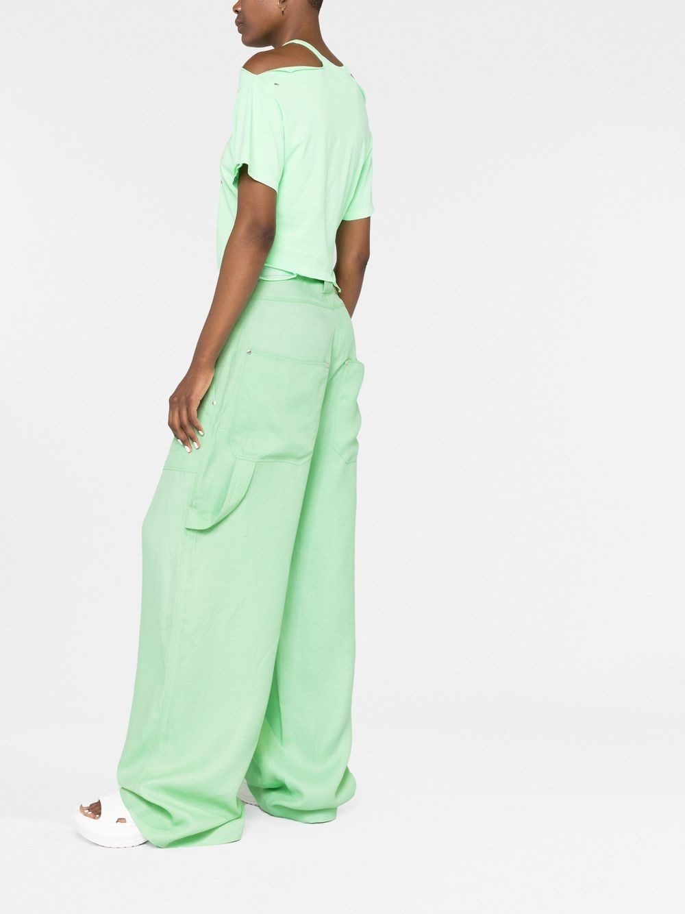 high-waisted wide-leg trousers - 6