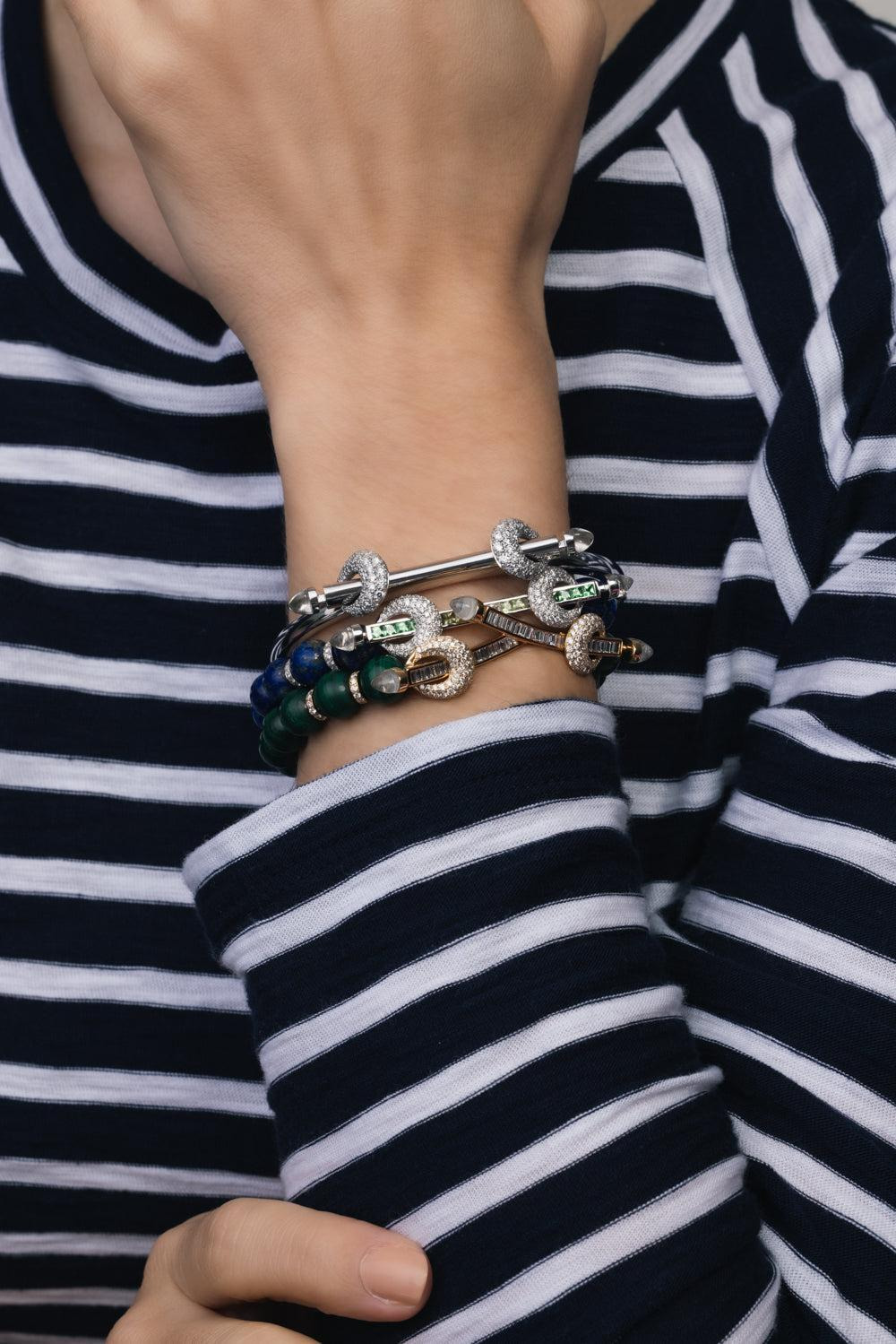 Crystal Quartz Diamond Icon Chakra Bracelet - 4