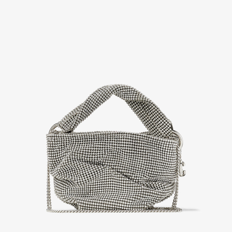 Bonny
Silver Satin and Crystal Mesh Bag with Twisted Handle 7
