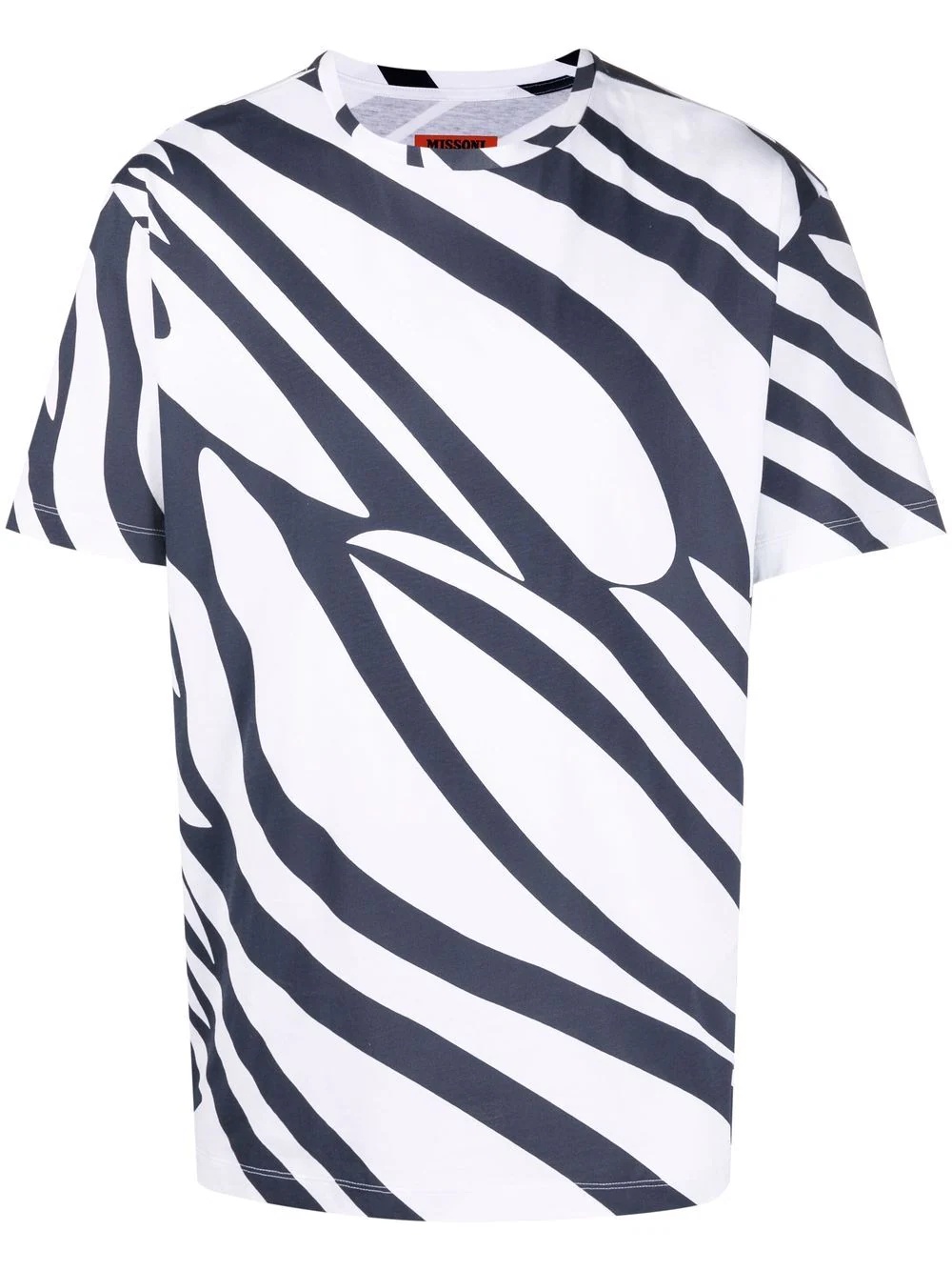 swirl-print T-shirt - 1