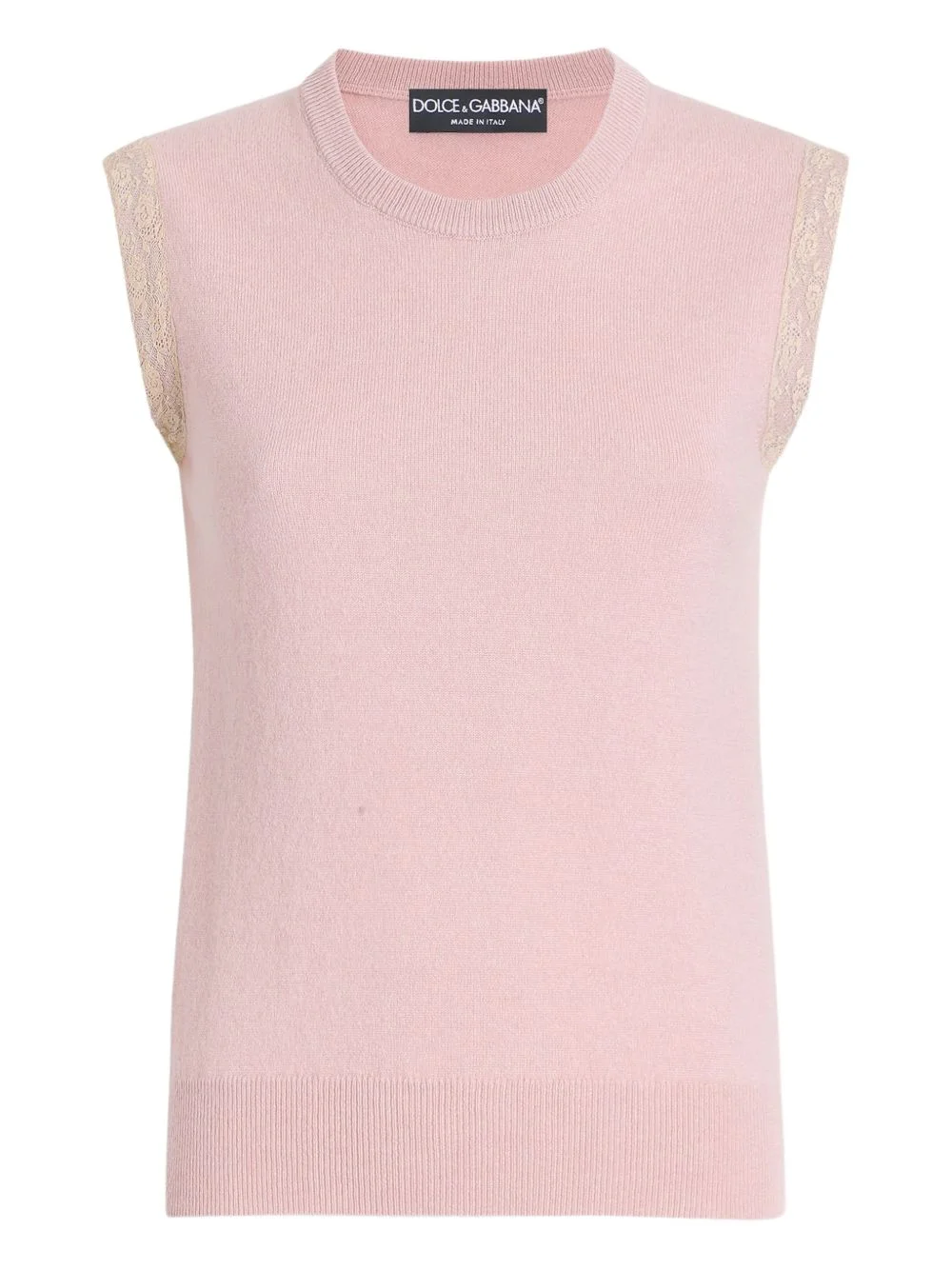lace-detail sleeveless vest - 1