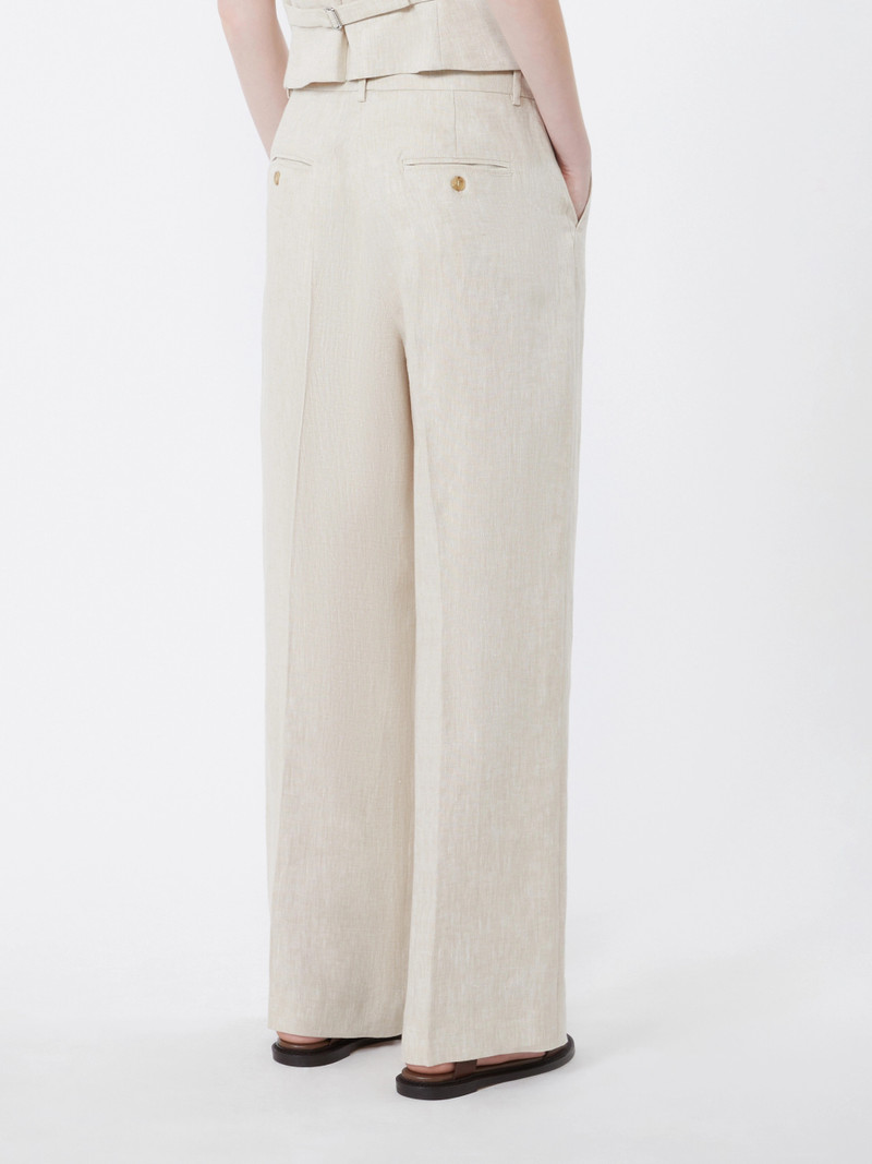 MALIZIA Linen canvas trousers - ECRU 4