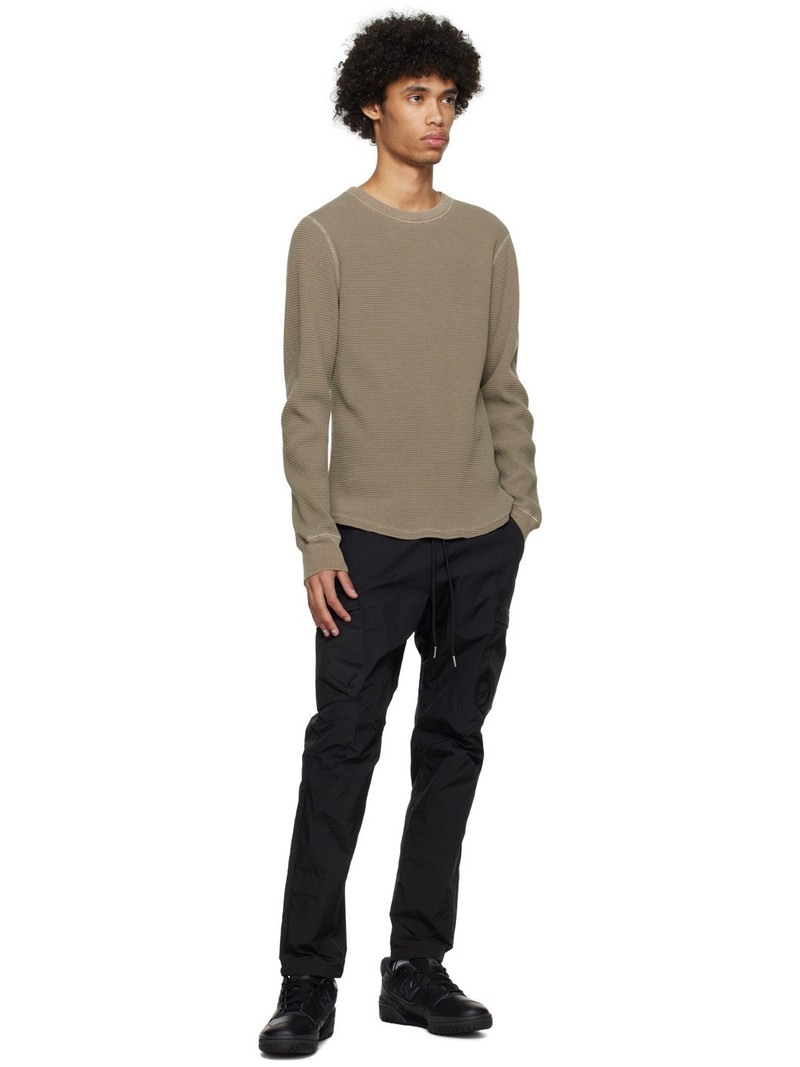 John Elliott Khaki Thermal Long Sleeve T-Shirt outlook