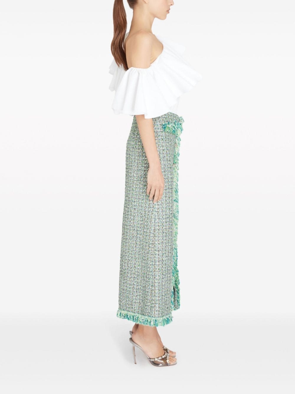 one-shoulder ruffle-trim blouse - 3