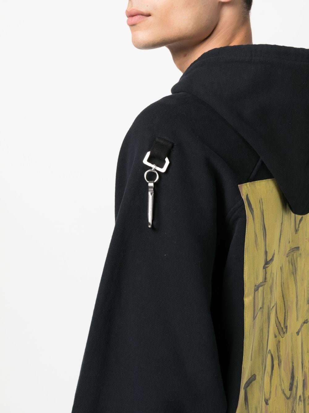 ARTWORK-PRINT COTTON HOODIE - 4