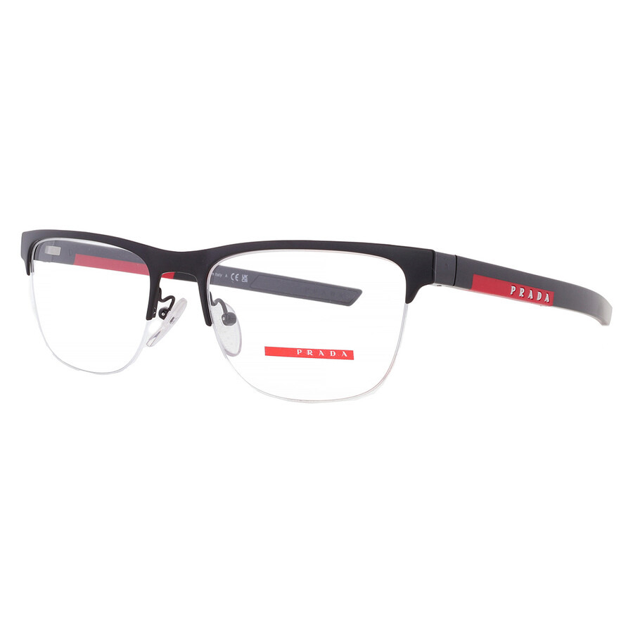 Prada Linea Rossa Demo Rectangular Men's Eyeglasses PS 51QV 1BO1O1 57 - 2