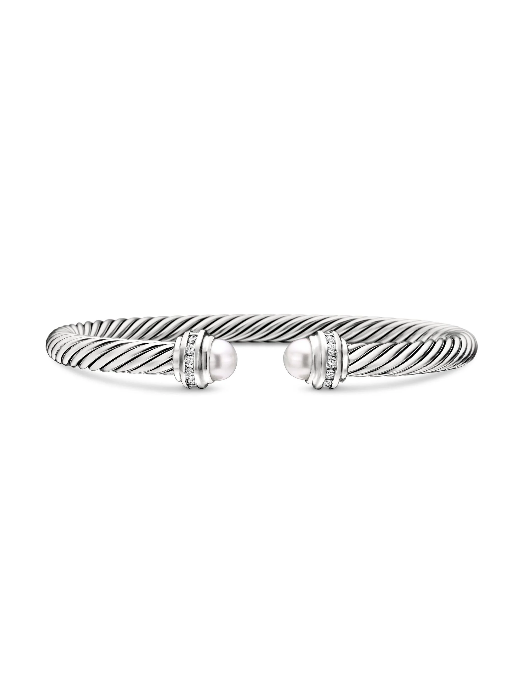 Women's Cable Classics Bracelet With Pearls & Diamonds - Pearl - 1