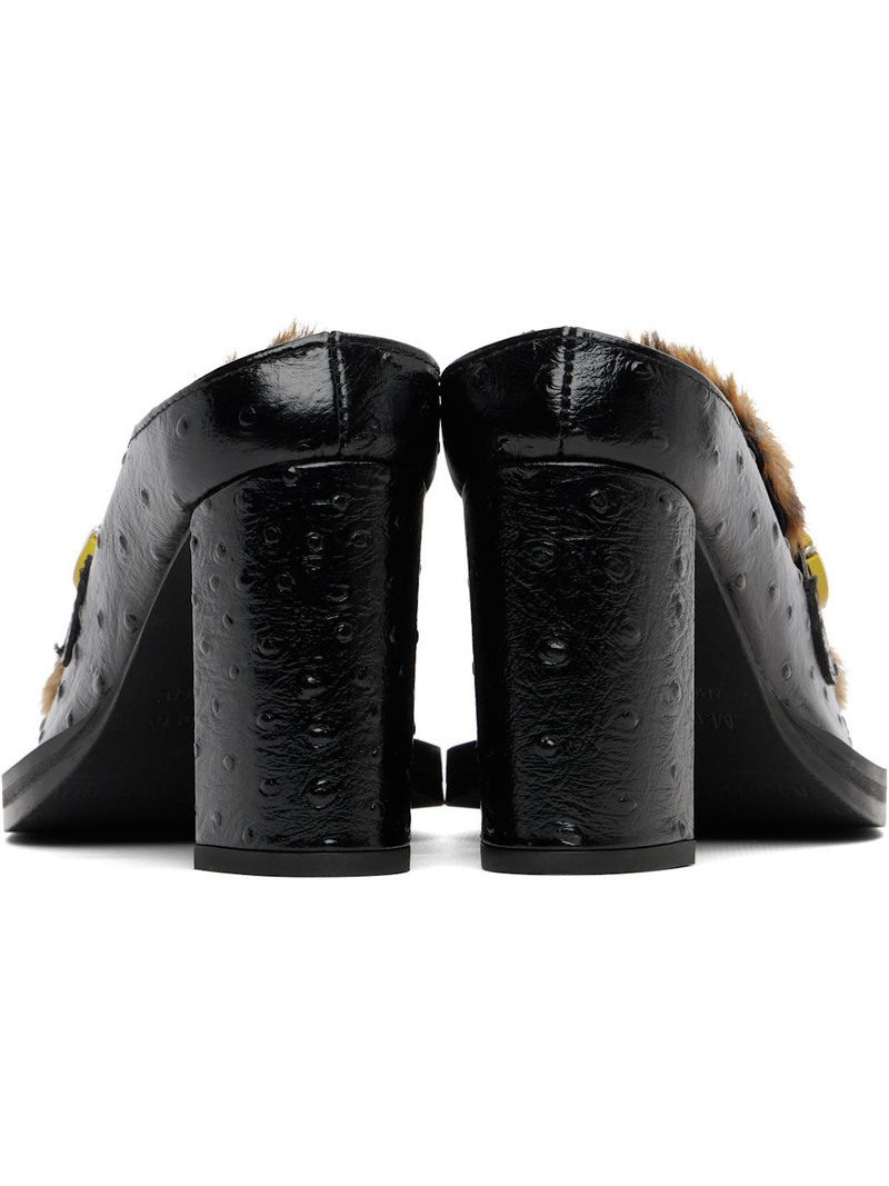 Black Champagne Cap Square Toe Heels 2