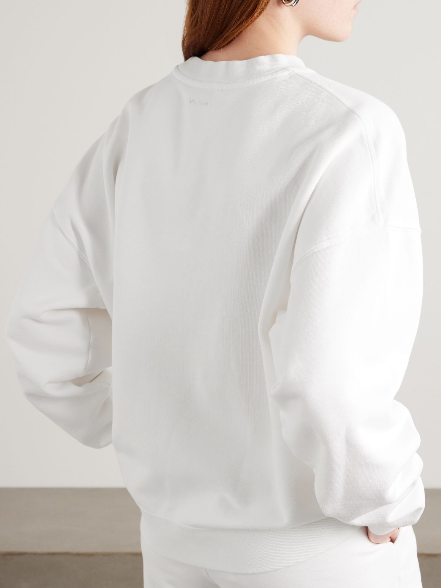 Miles embroidered cotton-jersey sweatshirt White - 3
