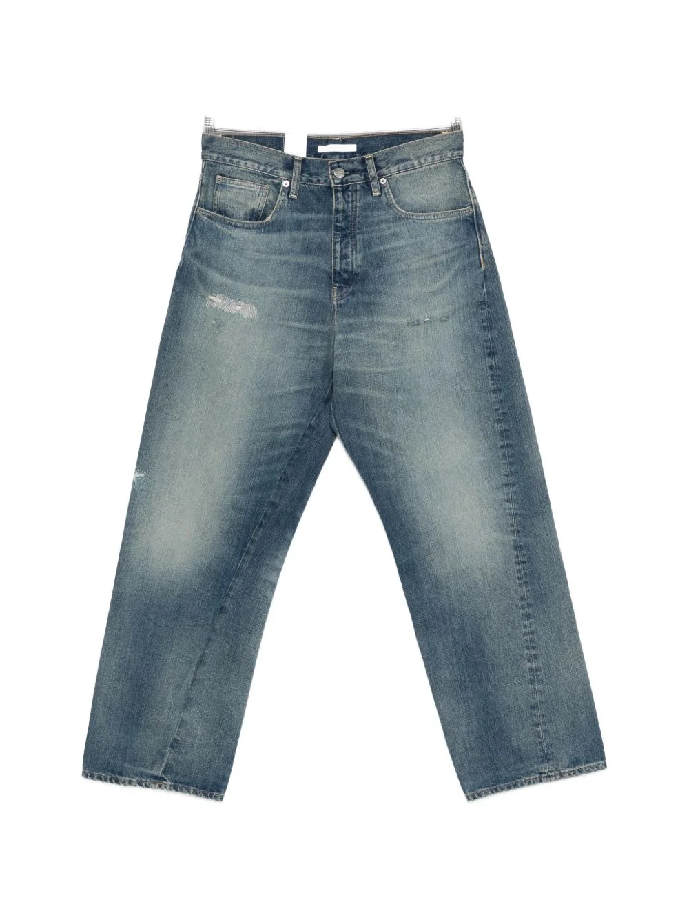 twisted distressed jeans - 1