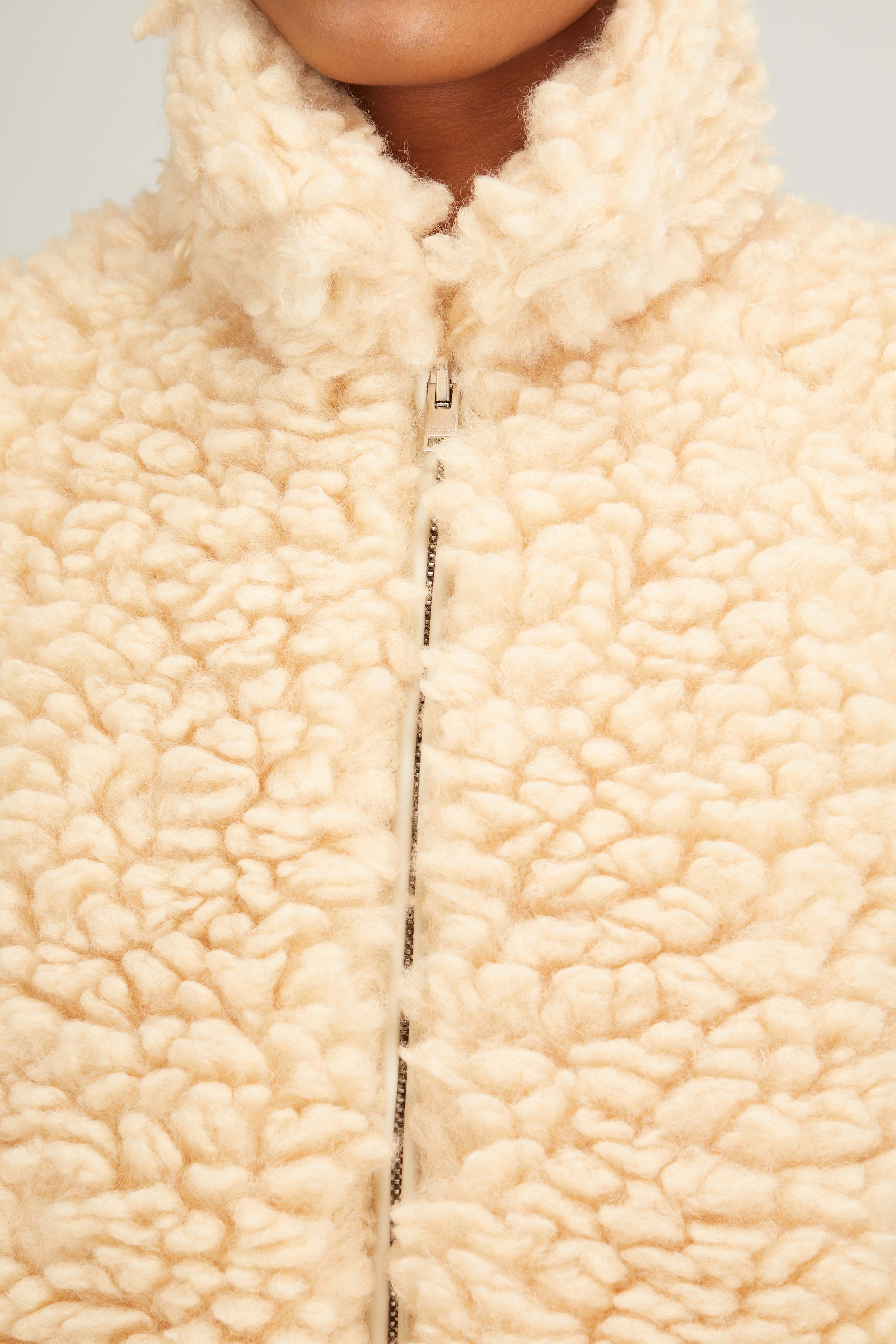Salvia Curly Coat in Beige - 5