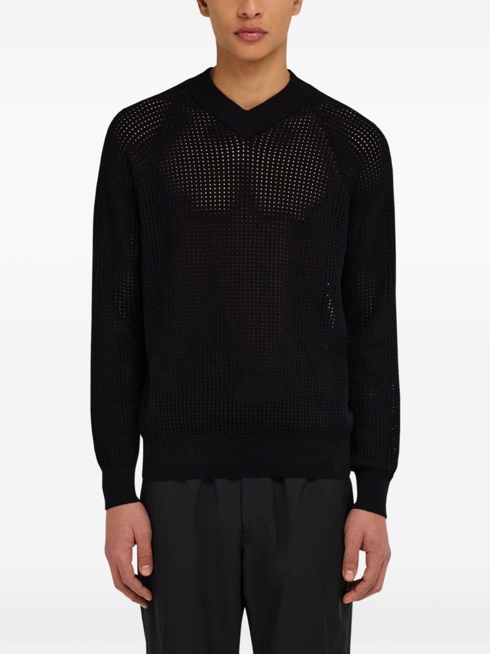 open-knit sweater - 3