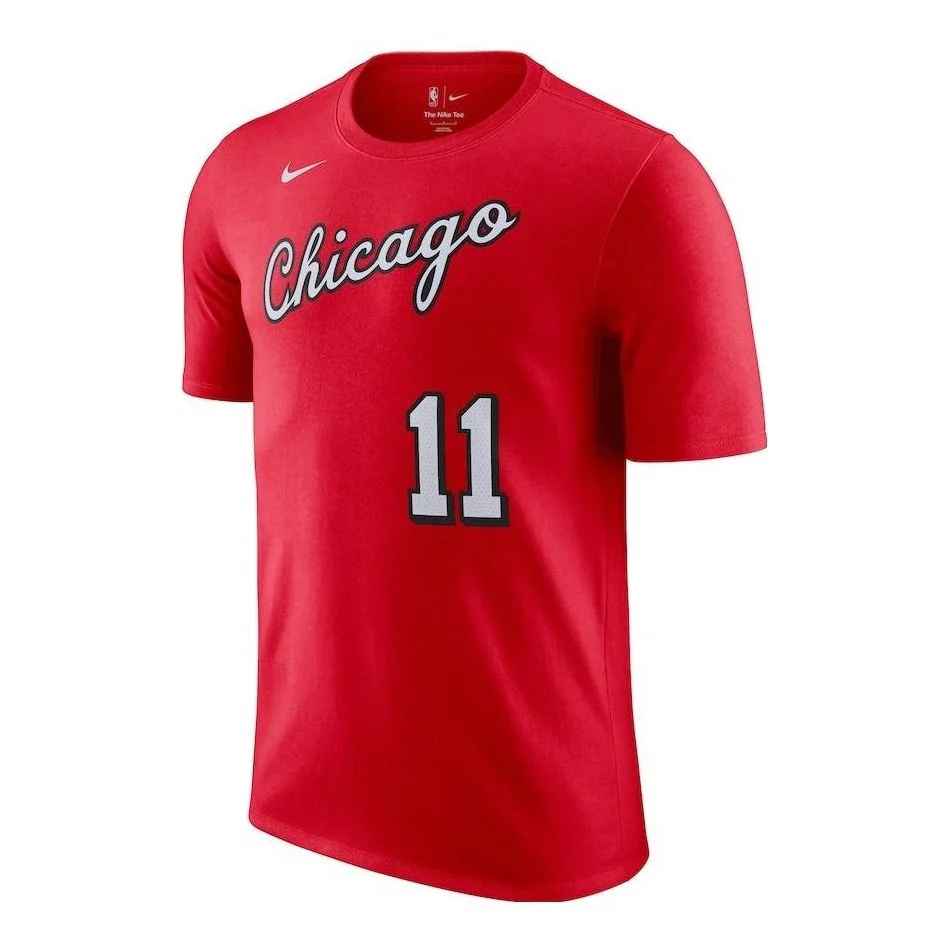 Men's Nike SS22 NBA Round Neck Pullover Basketball Sports Short Sleeve Chicago Bulls Derozan No. 11 - 1