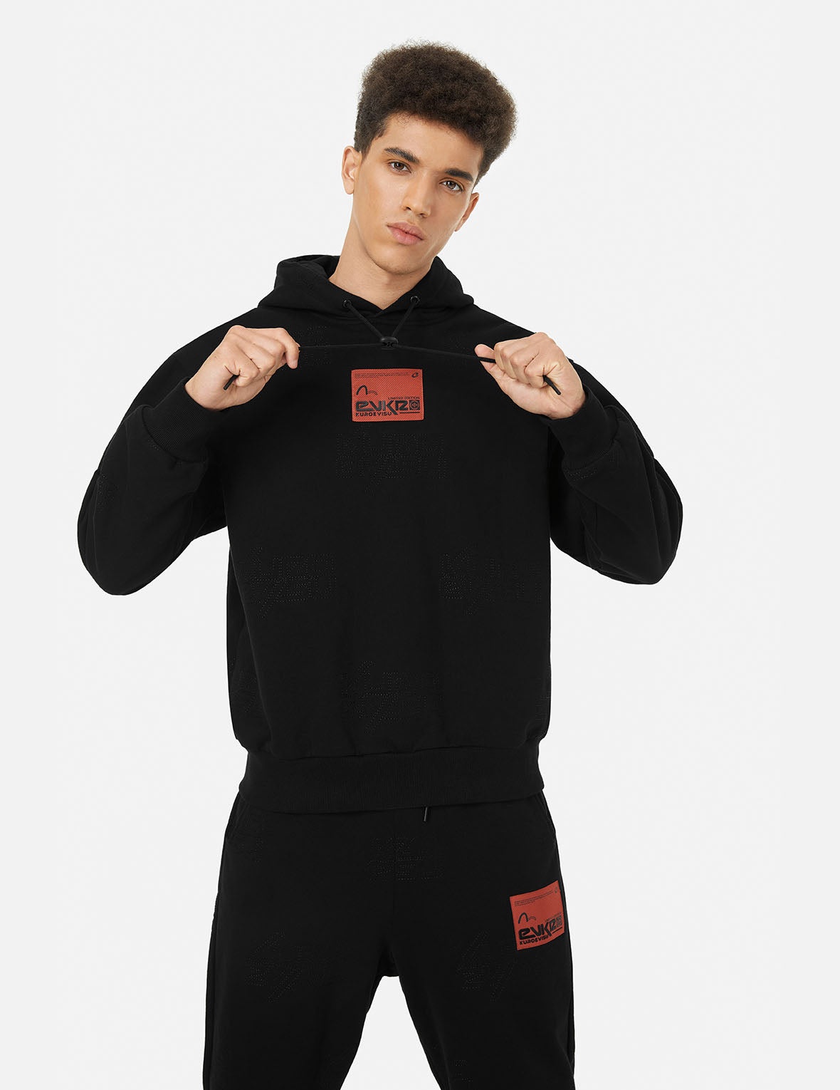Allover Logo Regular Fit Quilting Hoodie - 4