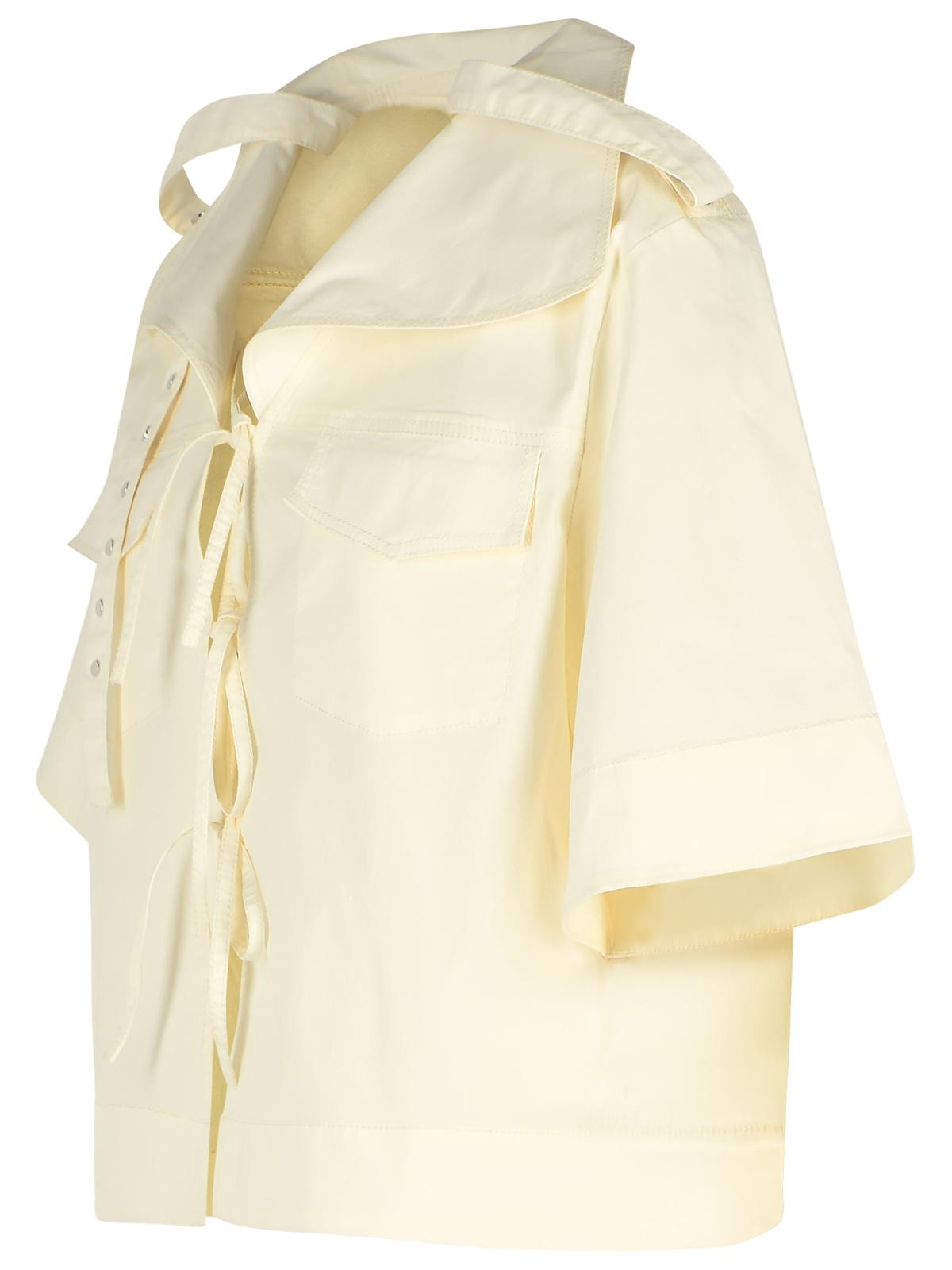 Ganni Off-White Stretch Cotton Blouse Women - 2