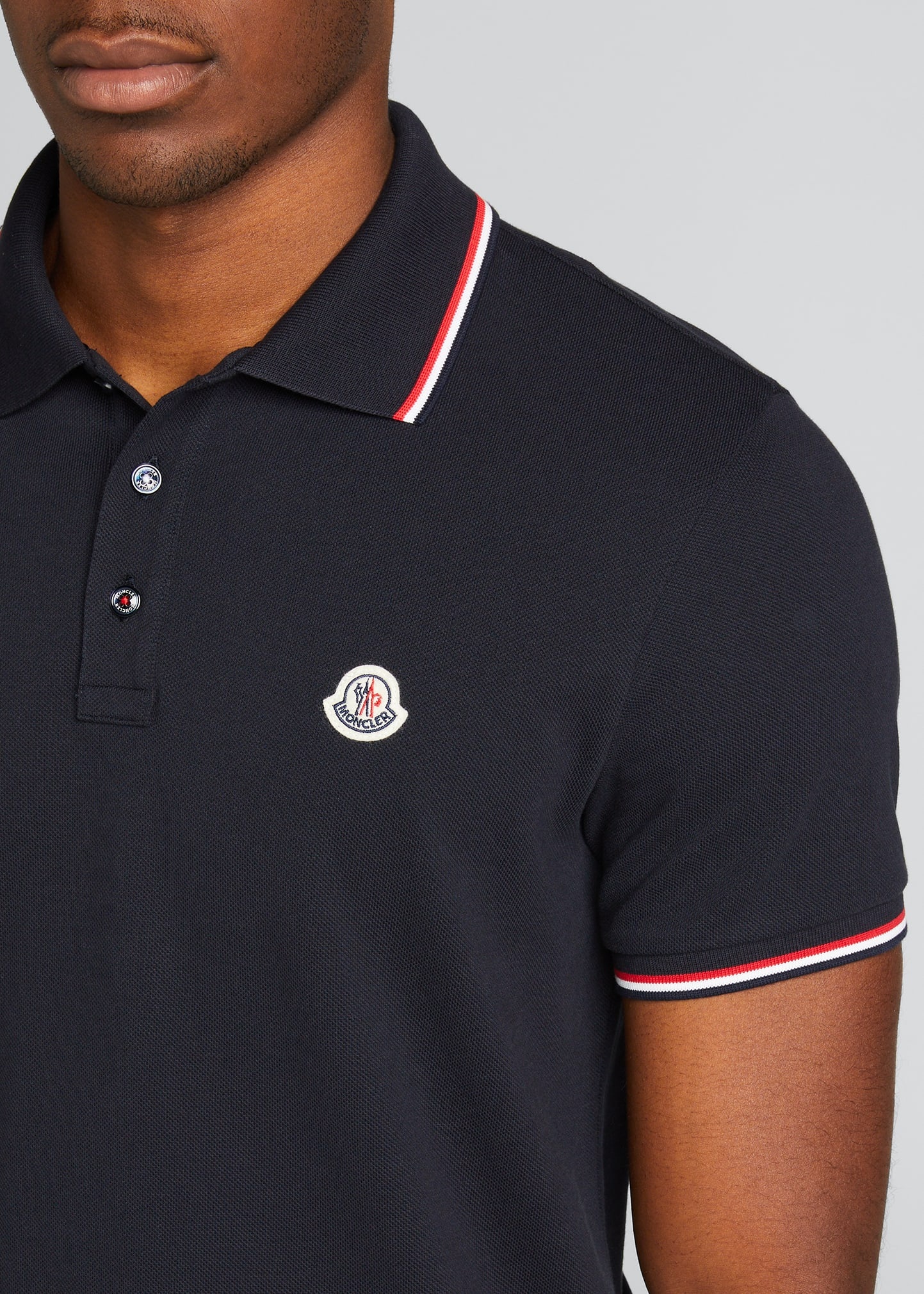 Men's Classic Tipped Polo Shirt w/ Logo Patch - 4