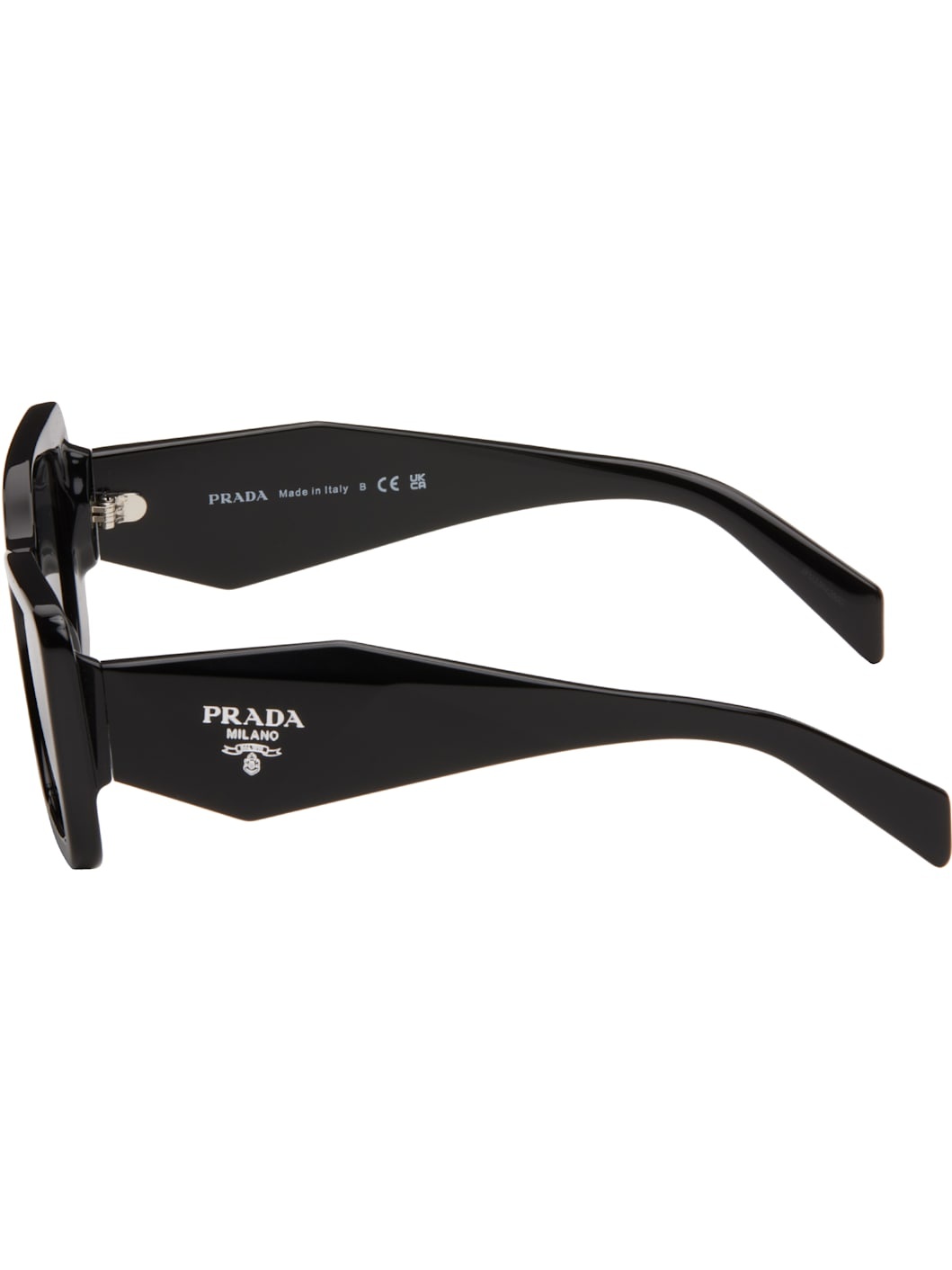 Black Thick Cat Eye Acetate Sunglasses - 3