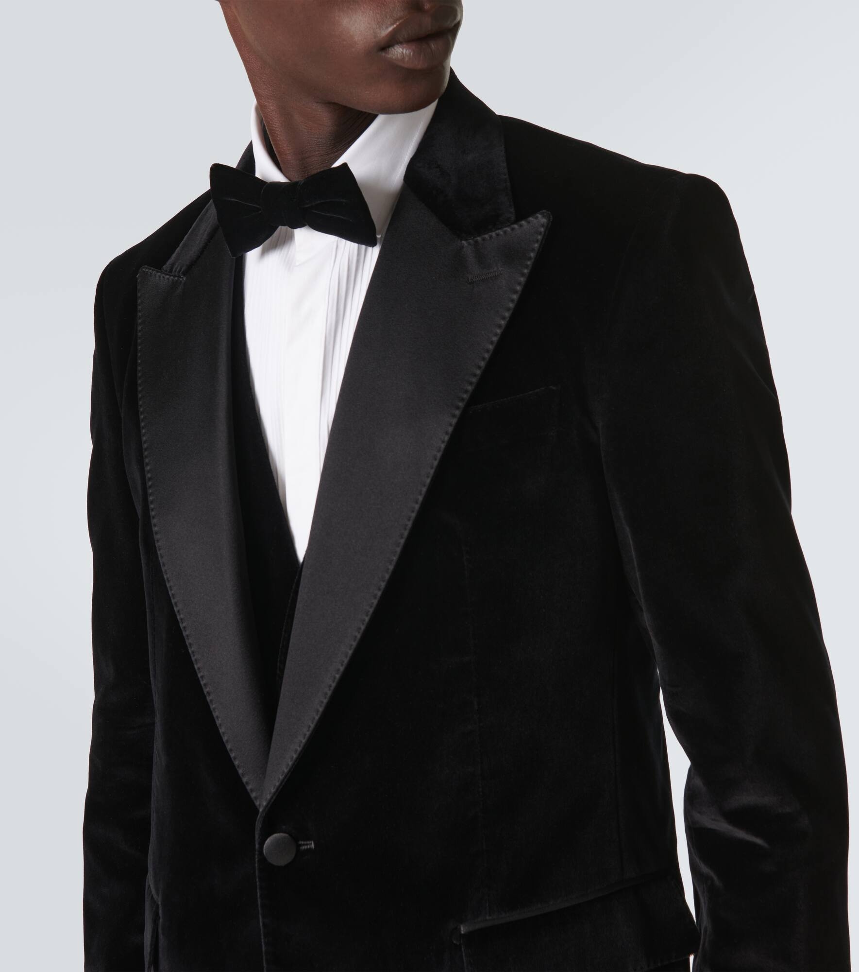 Cotton and silk-blend velvet tuxedo jacket - 5