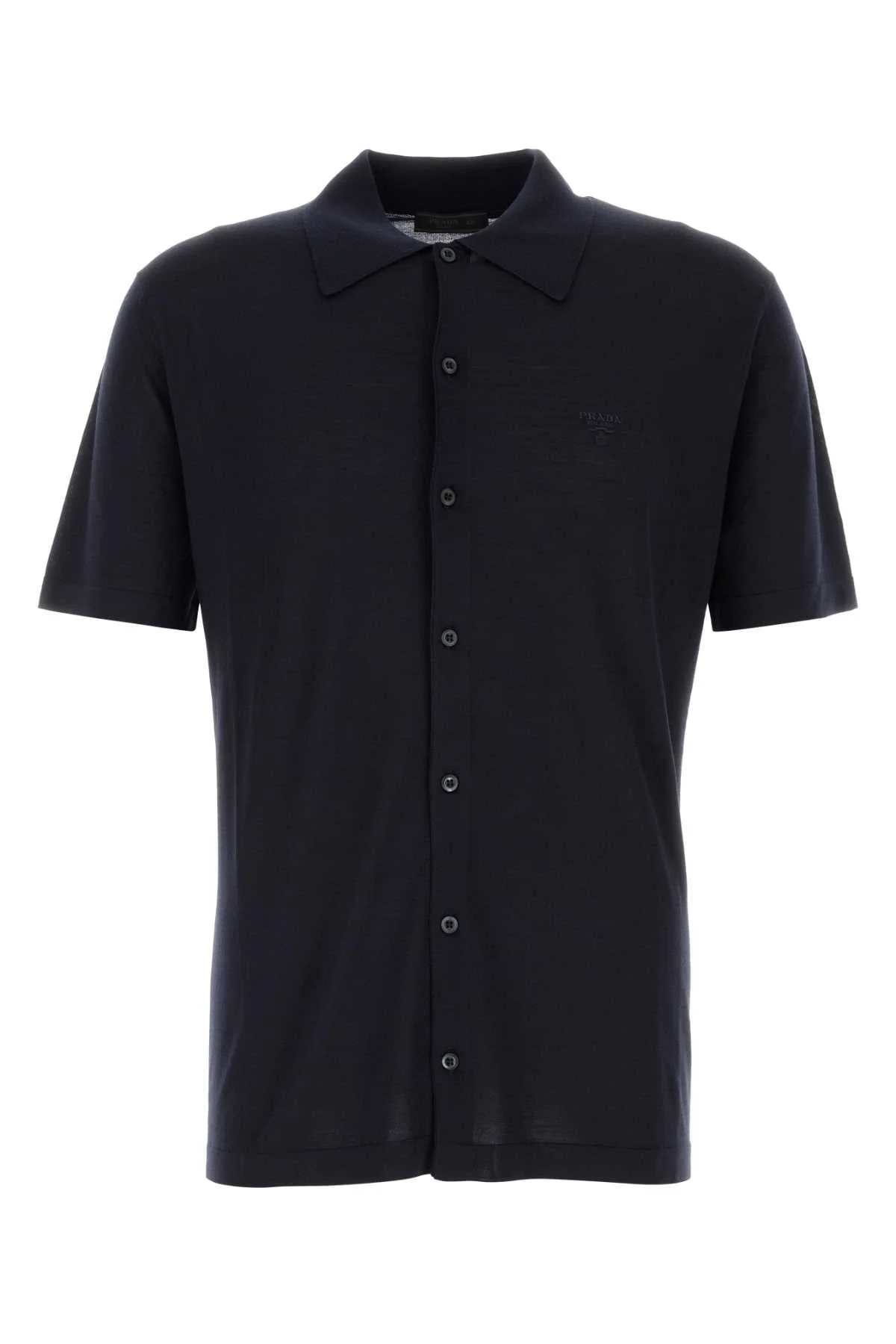 Prada Men Midnight Blue Wool Shirt - 1