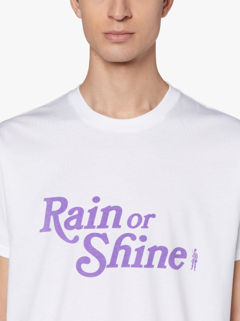 WHITE X PURPLE COTTON RAIN OR SHINE T-SHIRT 5