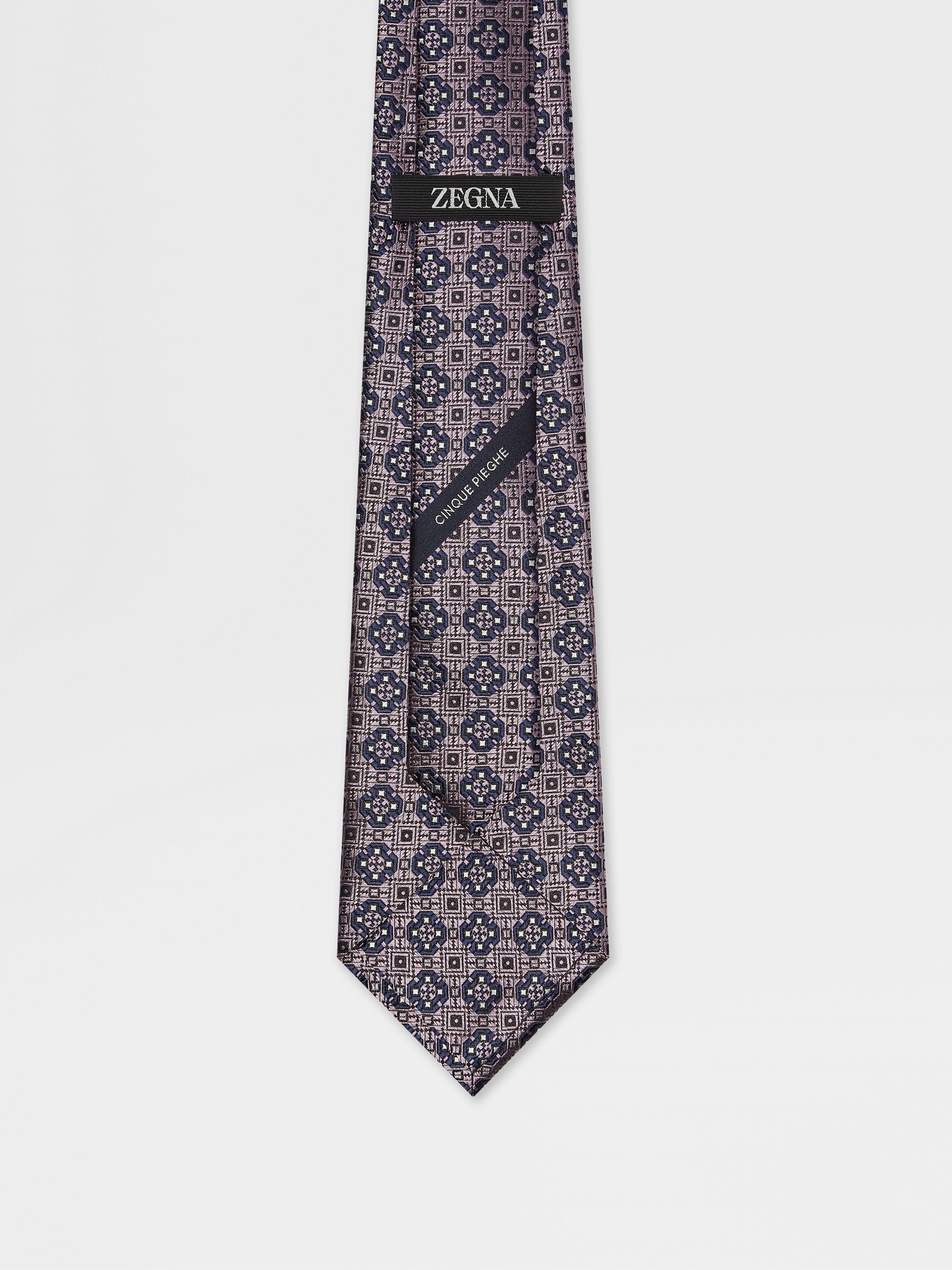 PINK CINQUE PIEGHE SILK TIE - 3