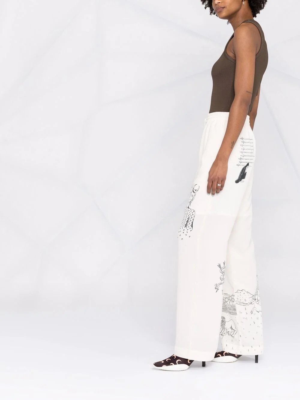 graphic-print trousers - 6