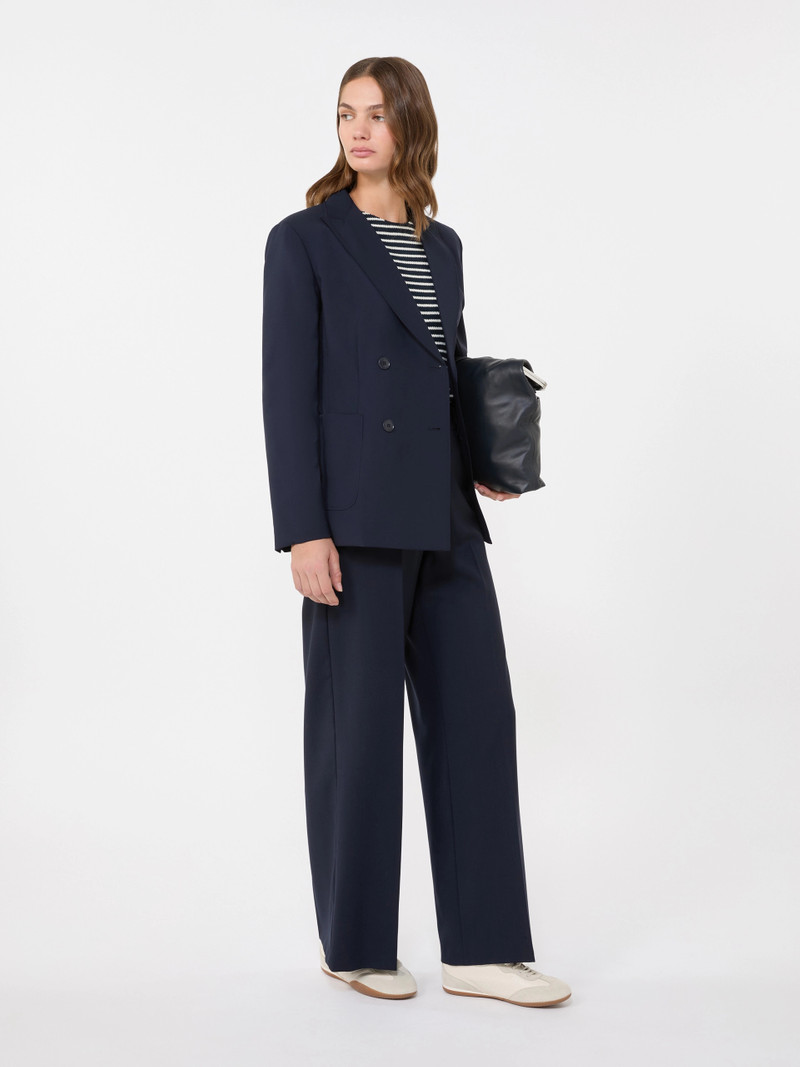 WEEKEND Max Mara Woollen cloth palazzo trousers - NAVY outlook