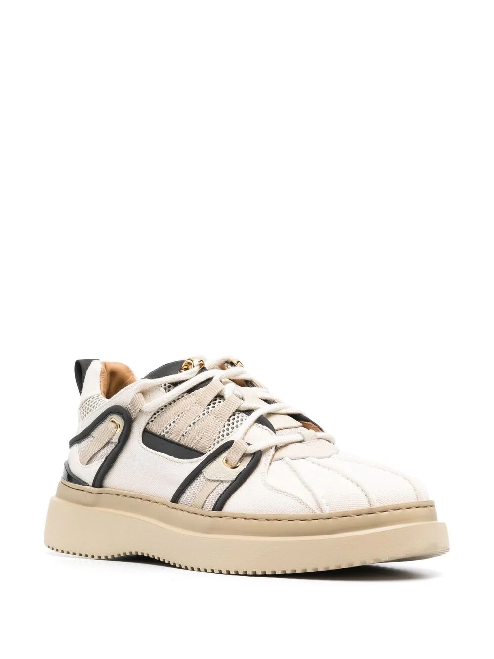 panelled low-top sneakers - 2