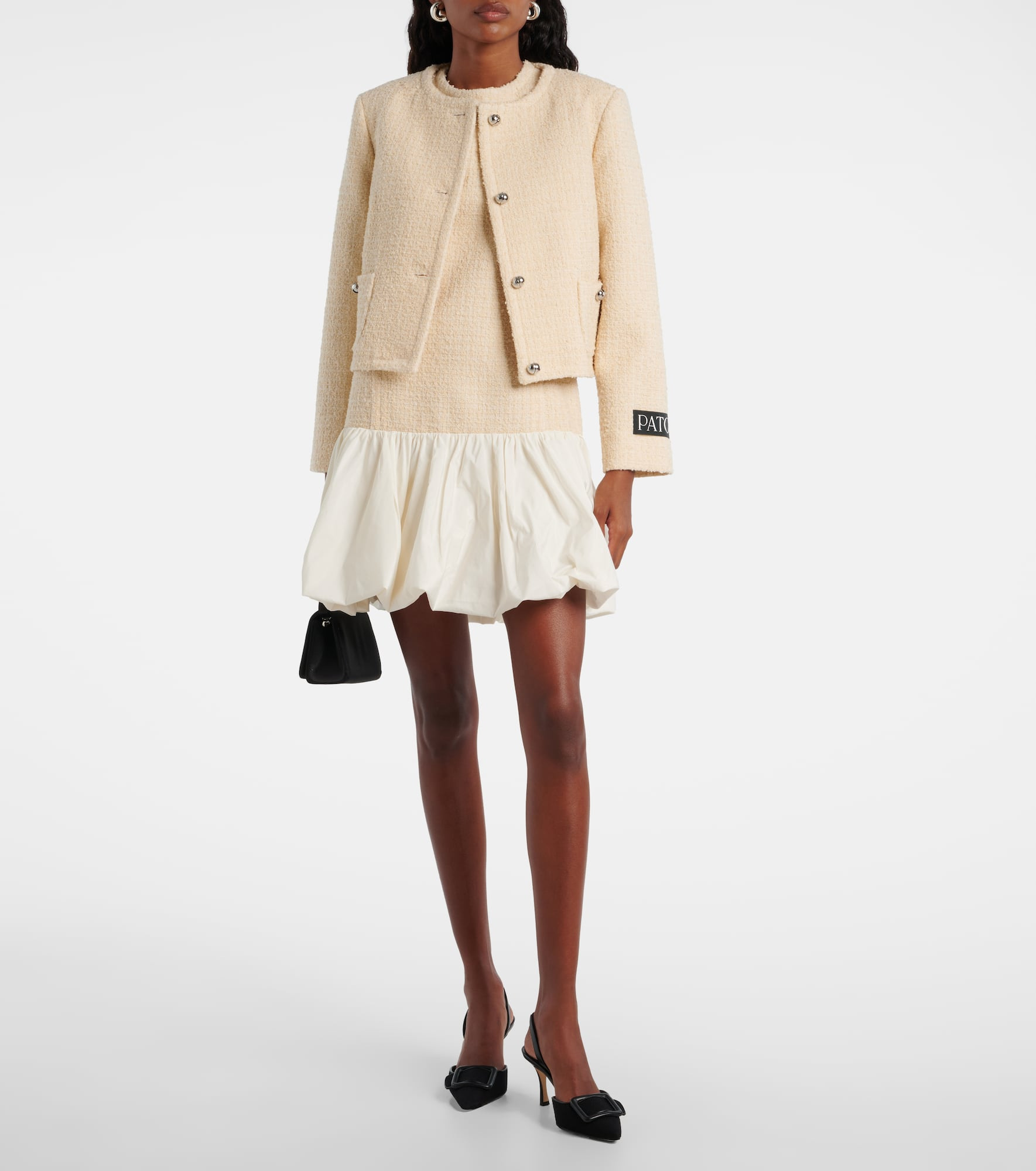 Logo wool-blend bouclé jacket - 2