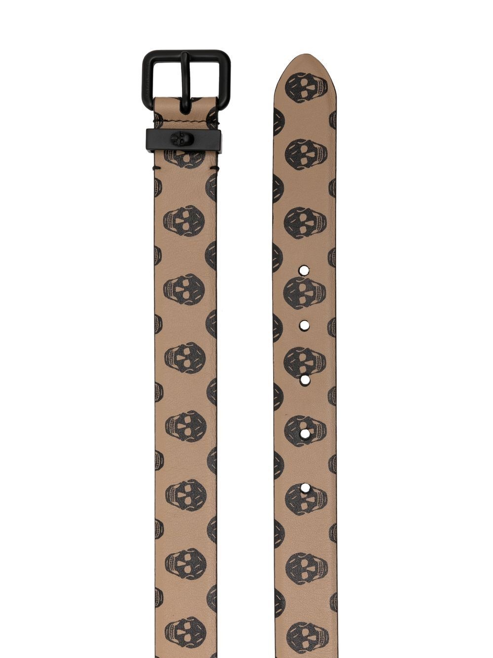 skull-print leather belt - 2