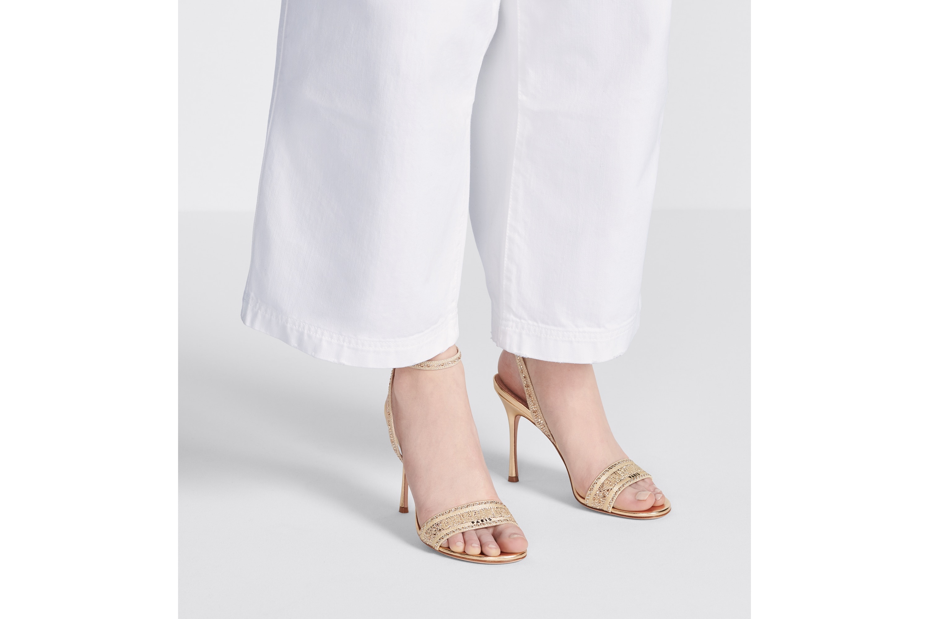 CD Dway Heeled Sandal 105mm Yellow Silk And Lambskin