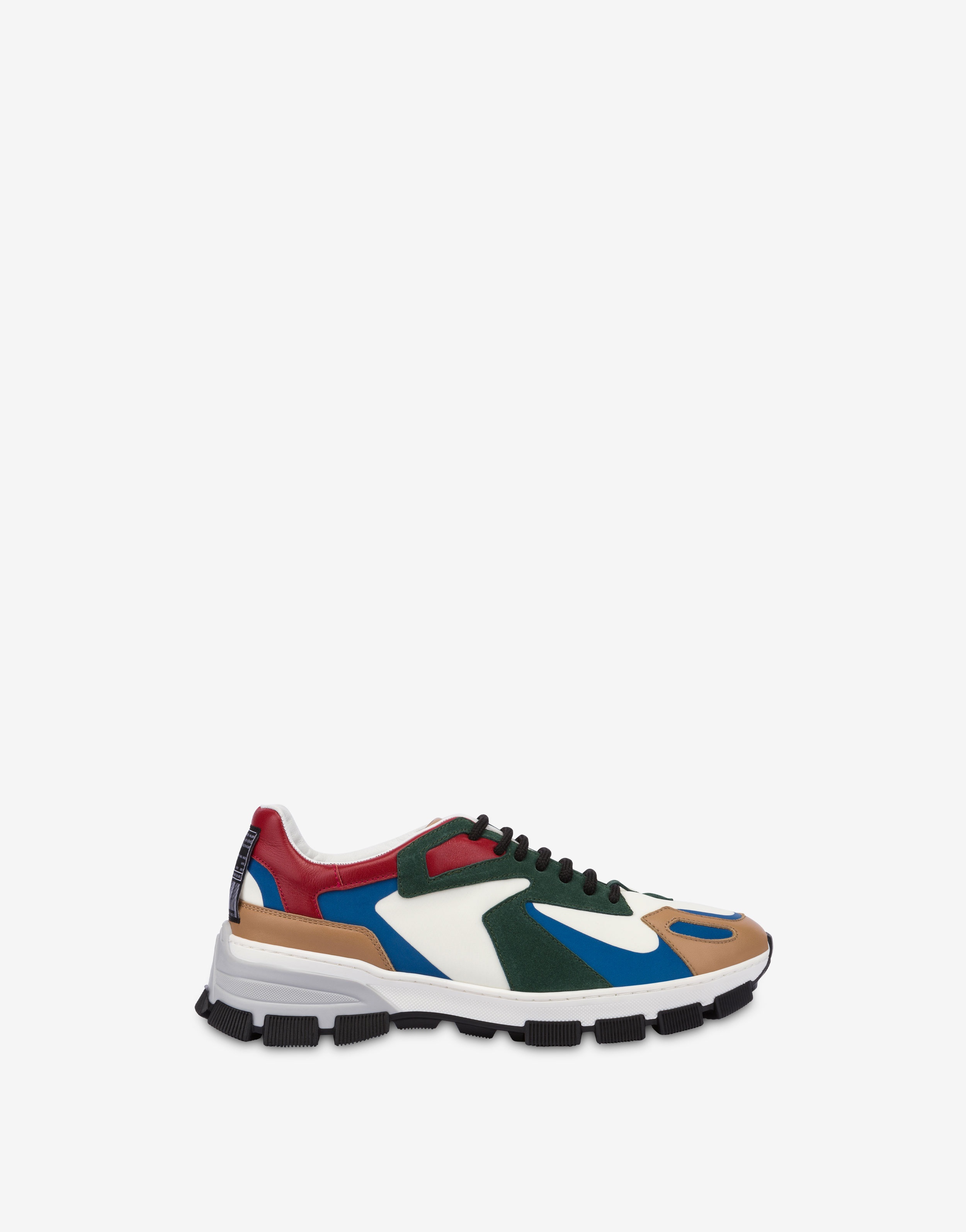 CALFSKIN AND SPLIT LEATHER RACE SNEAKERS - 2