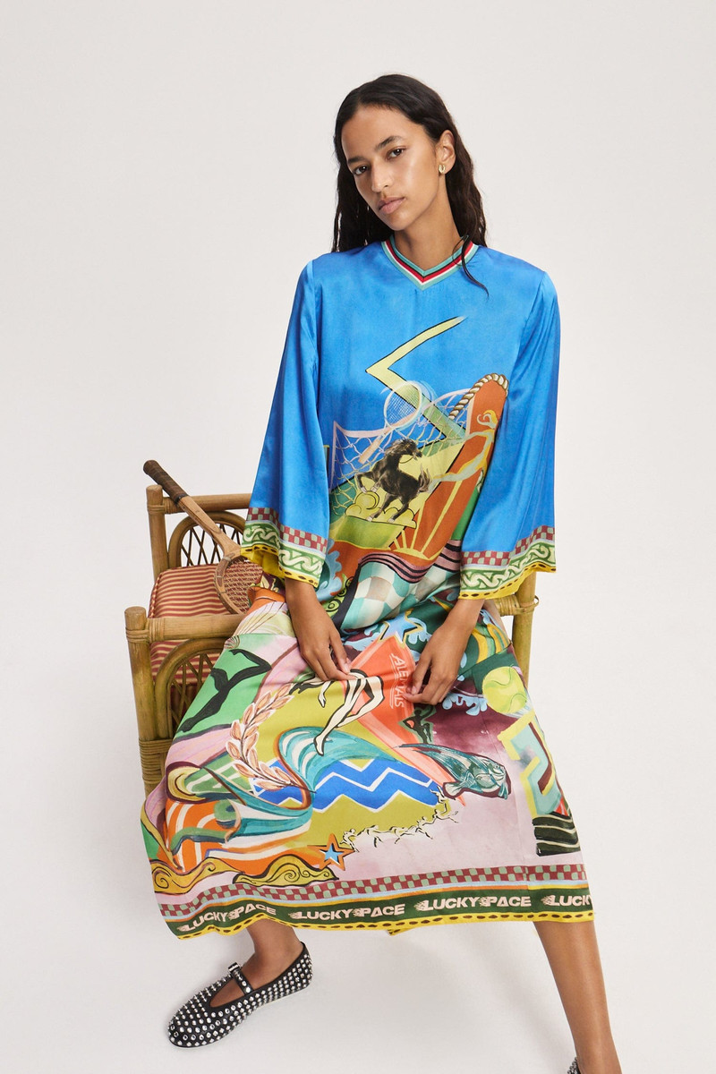 Lucky Pace Silk Midi Dress 6
