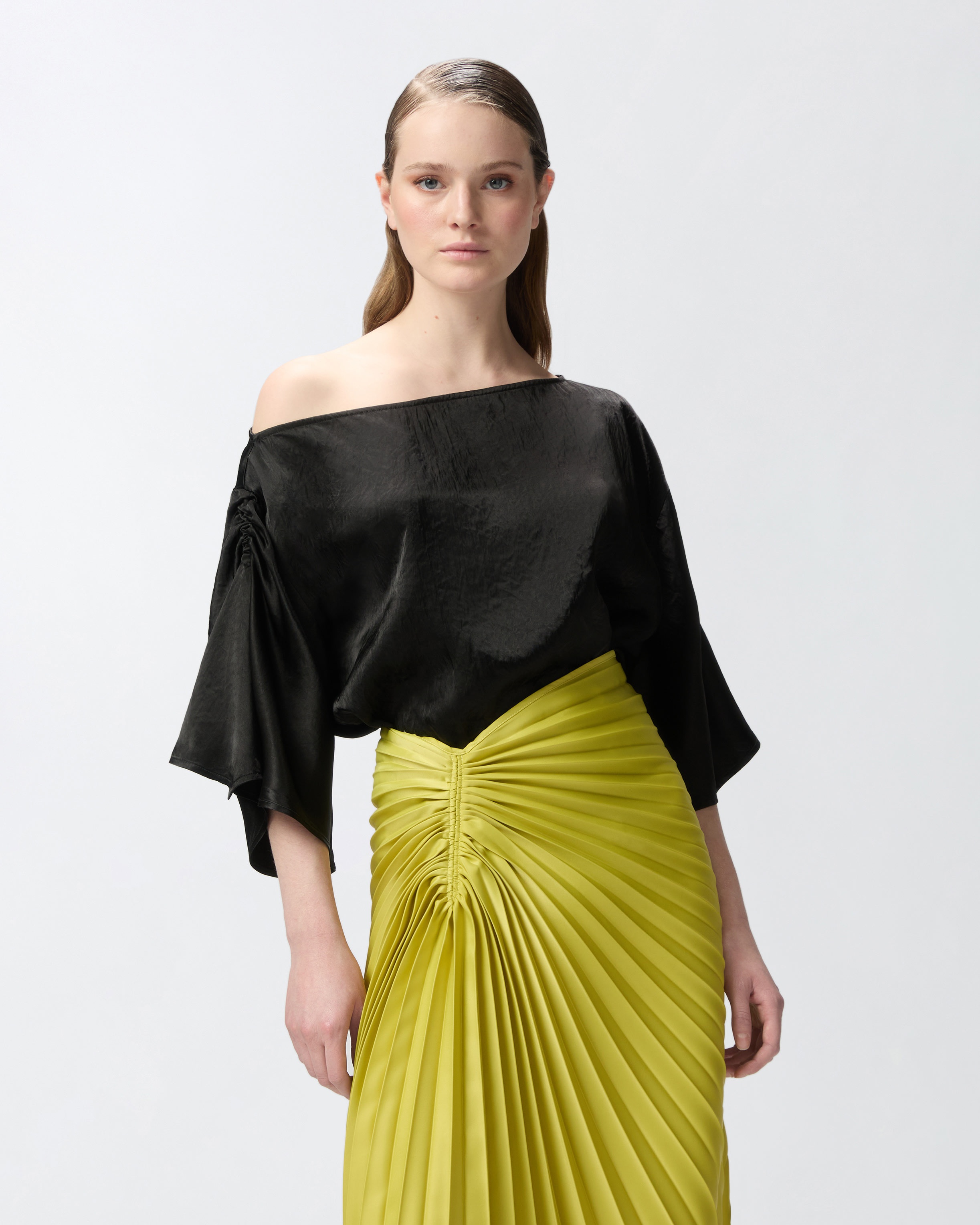 CRINKLED SATIN BLOUSE - 2