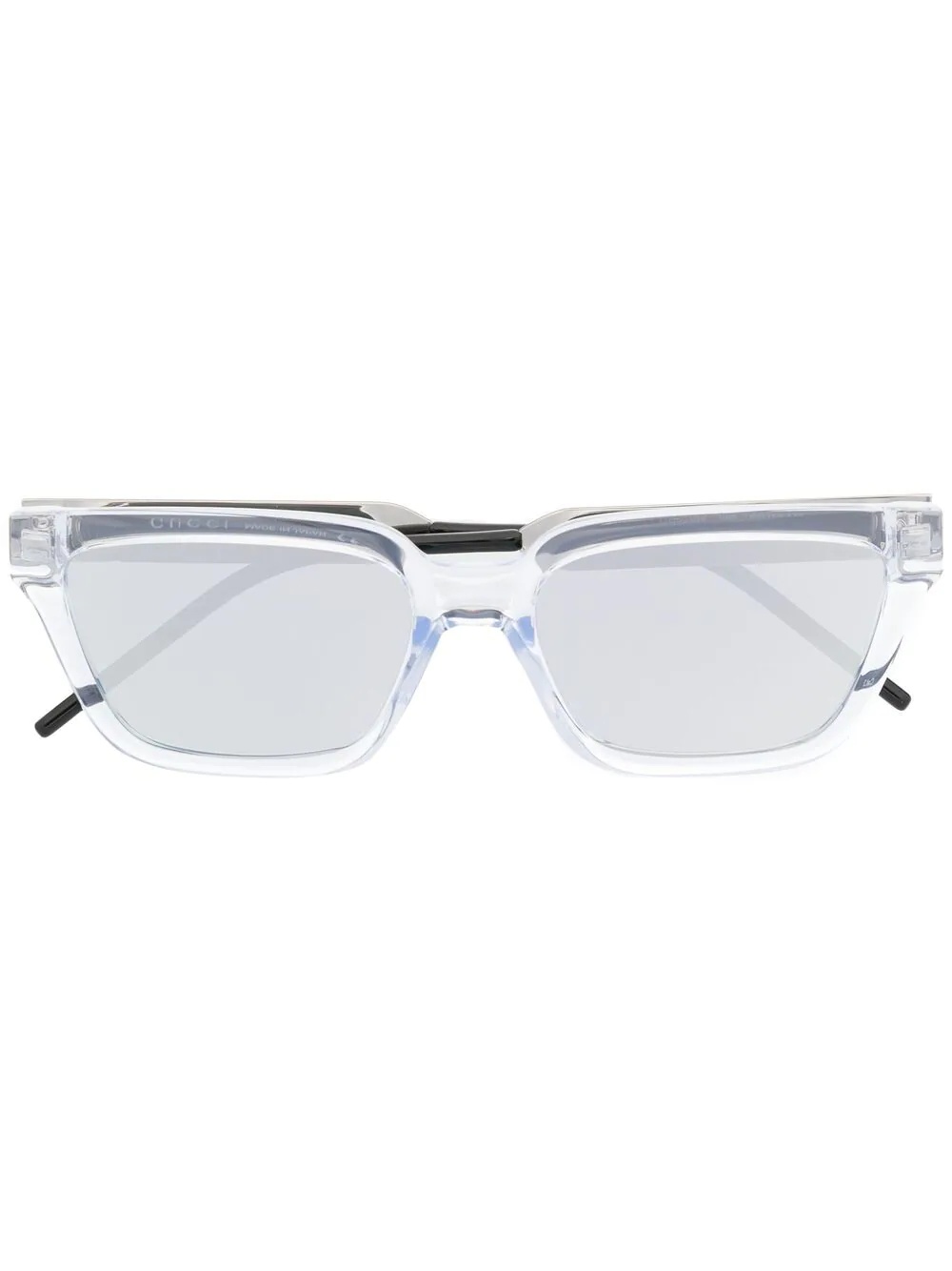 transparent rectangle-frame sunglasses - 1