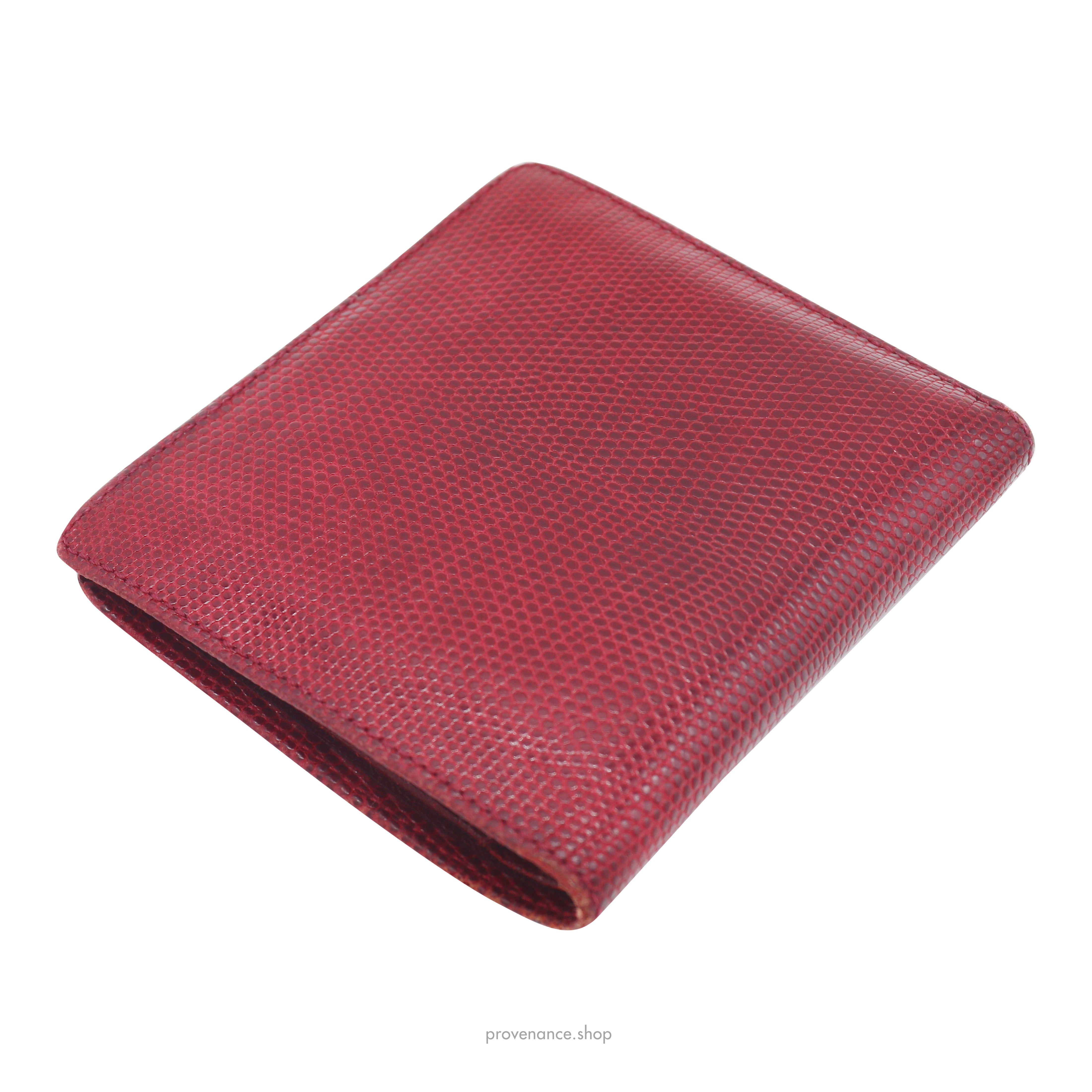 Louis Vuitton Tall Bifold Wallet - Rubis Lizard Leather - 5