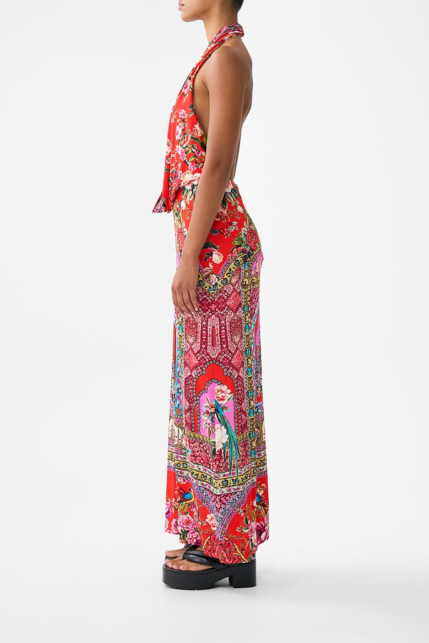 DEEP COWL PLUNGE DRESS - 4
