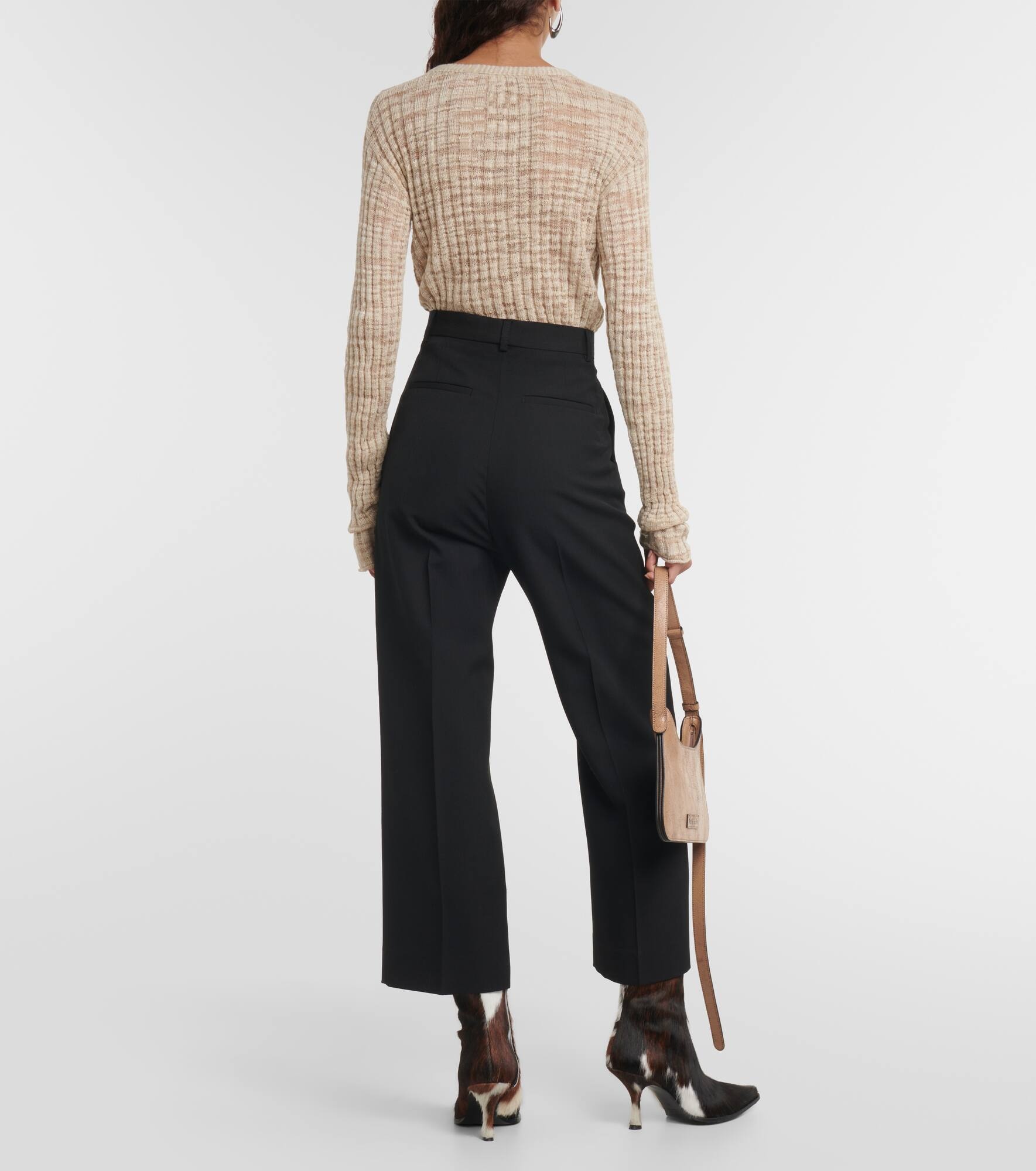 High-rise pleated straight pants - 3