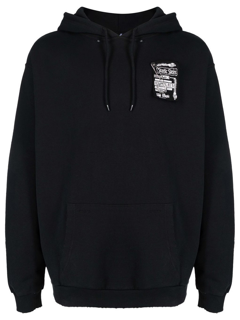 Static Skin Destroyed Hoodie Black - 1