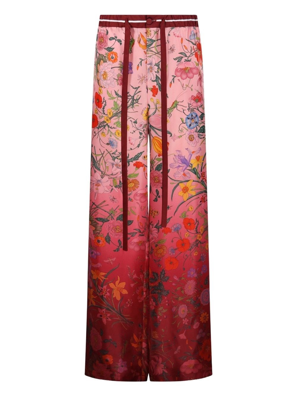 Printed silk trousers - 1