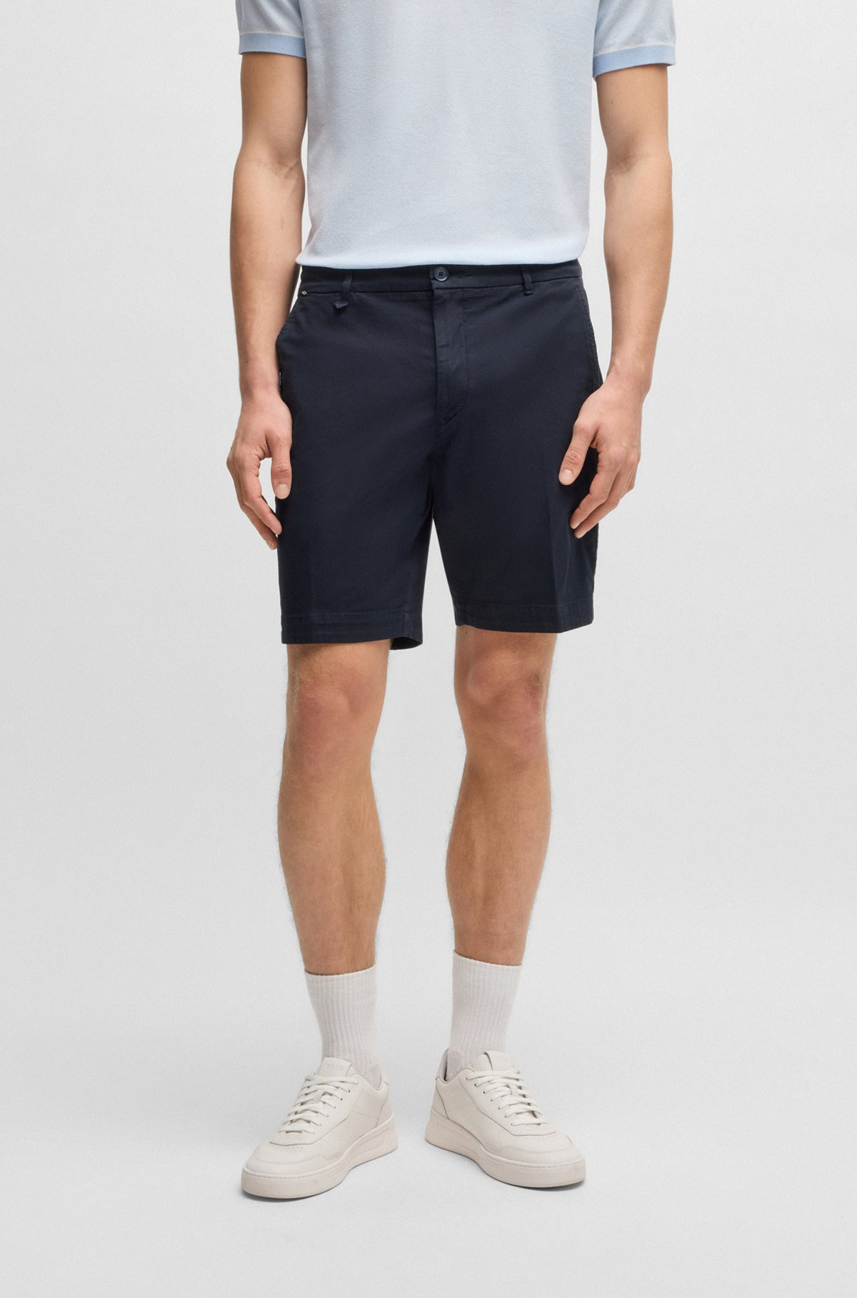 SLIM-FIT SHORTS IN STRETCH-COTTON TWILL - 2