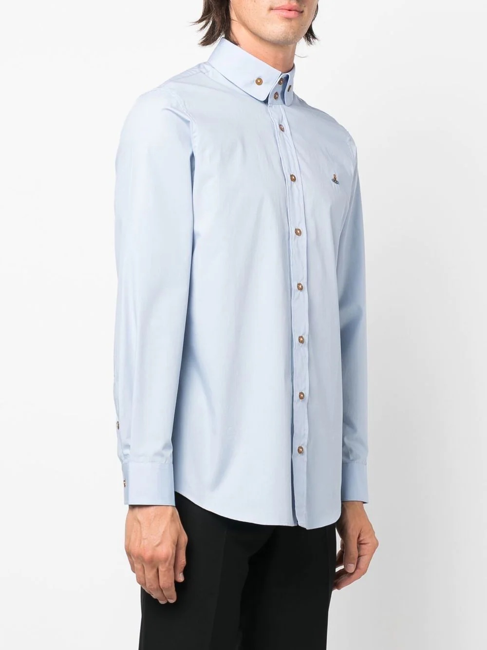 orb-embroidered organic-cotton shirt - 3